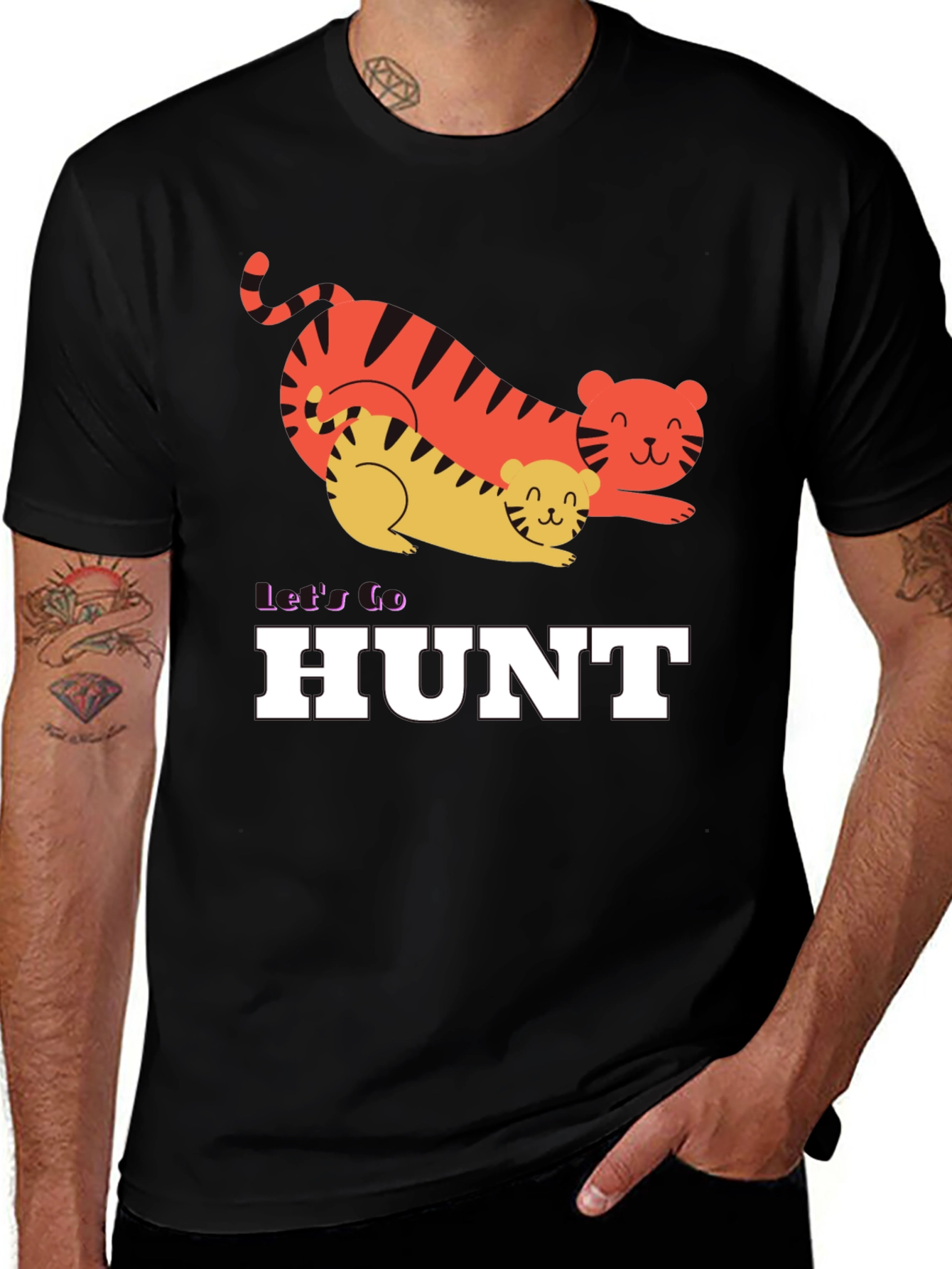 Lets Go Hunt Tiger Graphic Tee