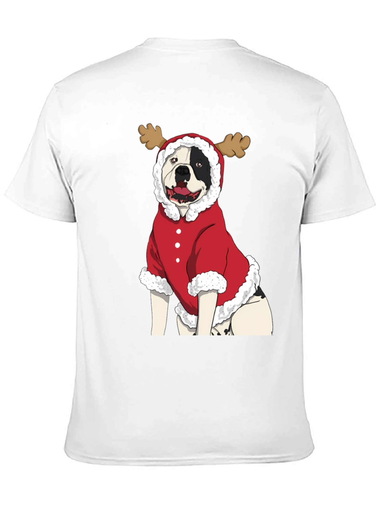 Funny Christmas Dog Reindeer Graphic T-Shirt
