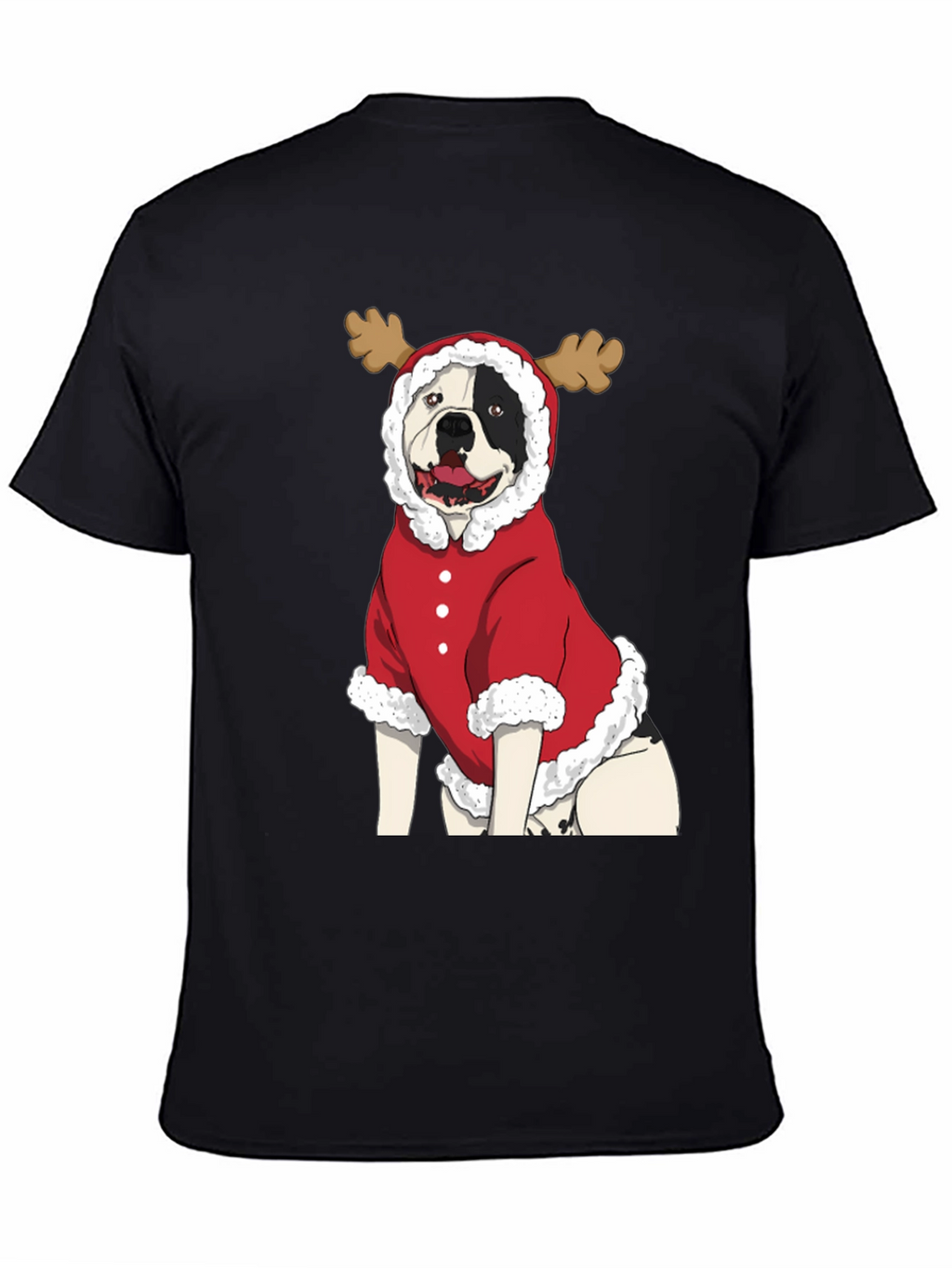 Funny Christmas Dog Reindeer Graphic T-Shirt