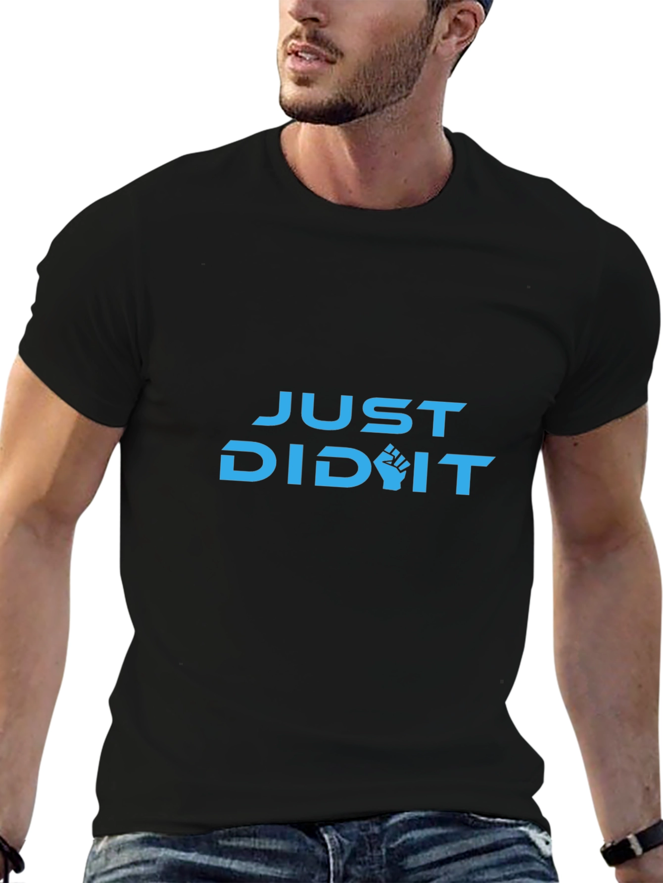 Just Did It Graphic Tee - Black Cotton Blend
