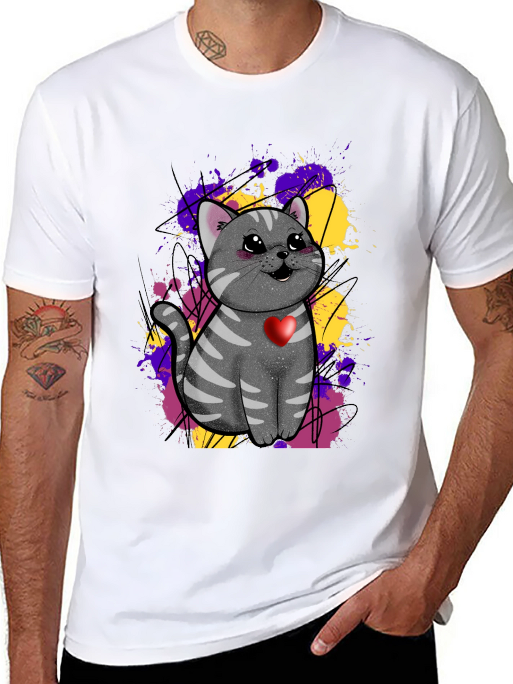 Cat With Heart T-Shirt