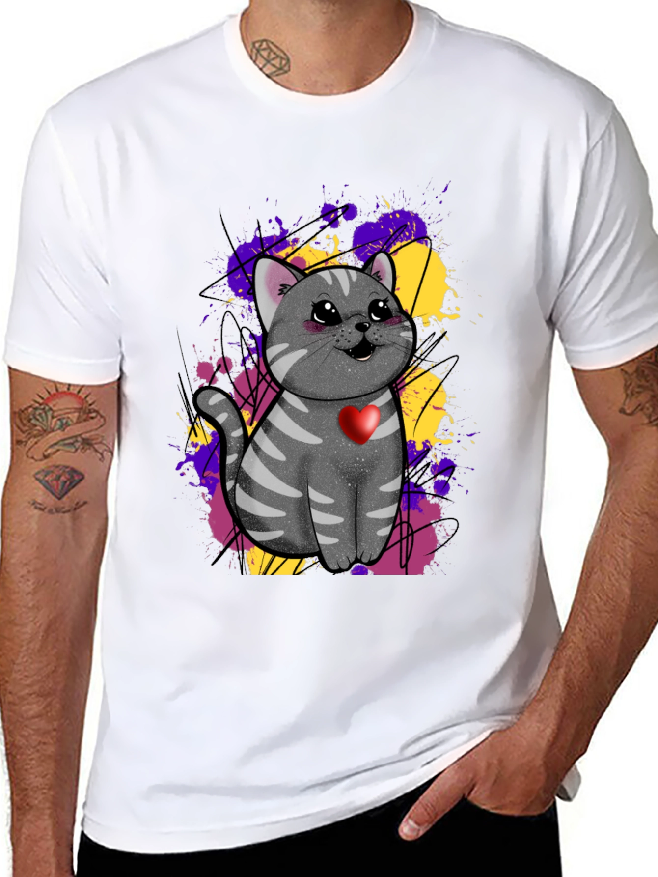Cat With Heart T-Shirt