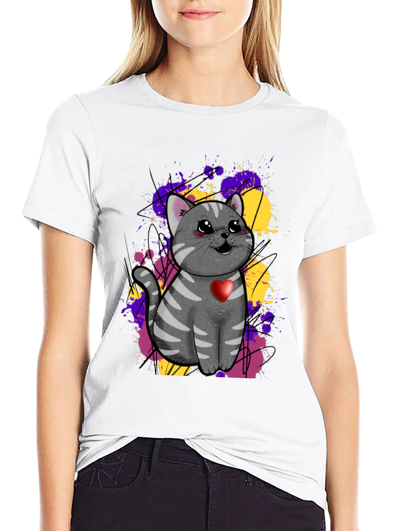Cat With Heart T-Shirt