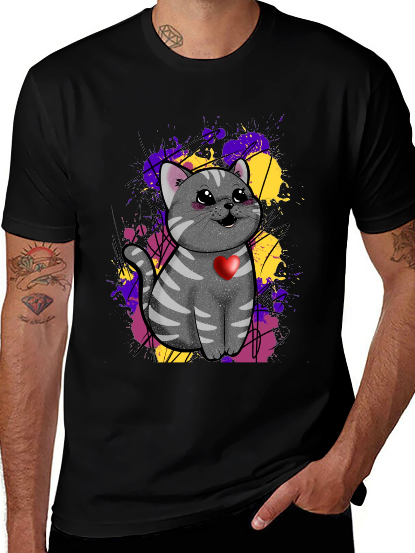 Cat With Heart T-Shirt