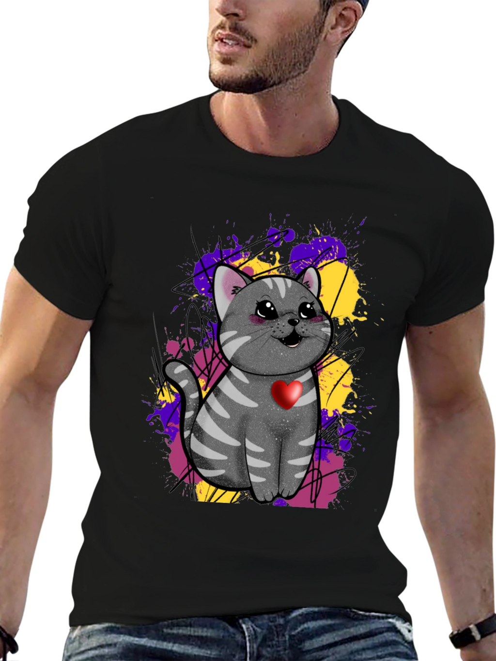 Cat With Heart T-Shirt