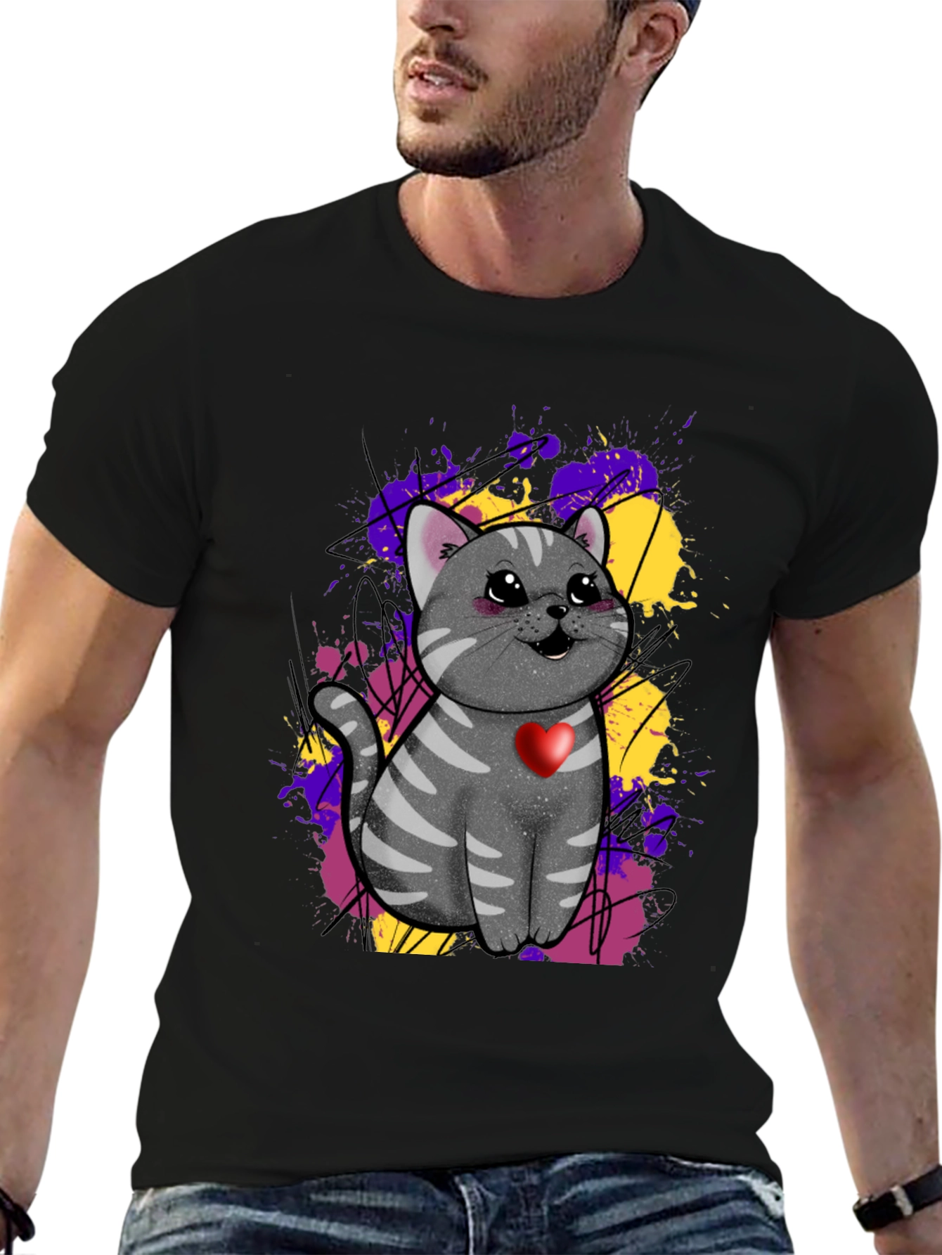 Cat With Heart T-Shirt