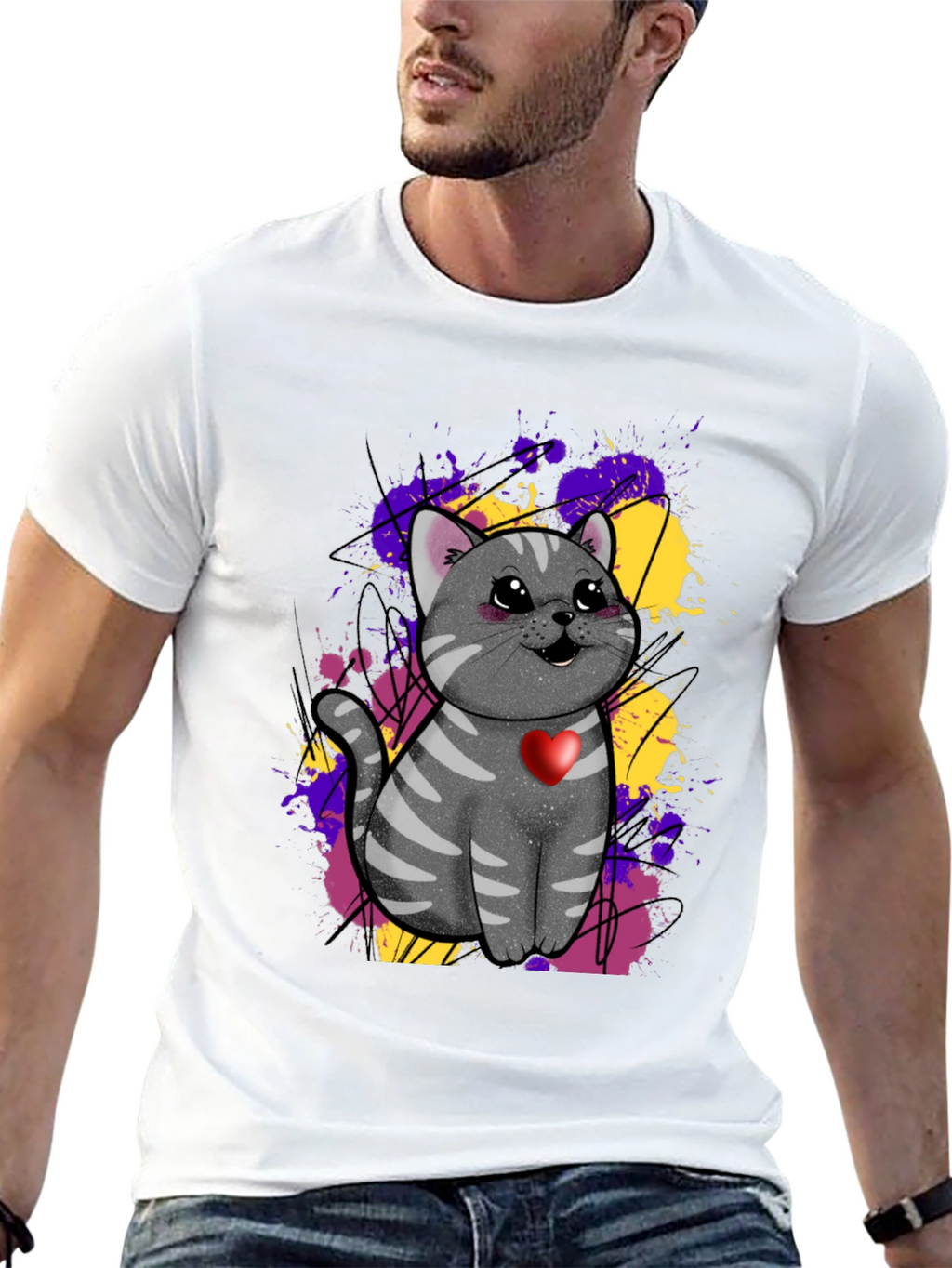 Cat With Heart T-Shirt