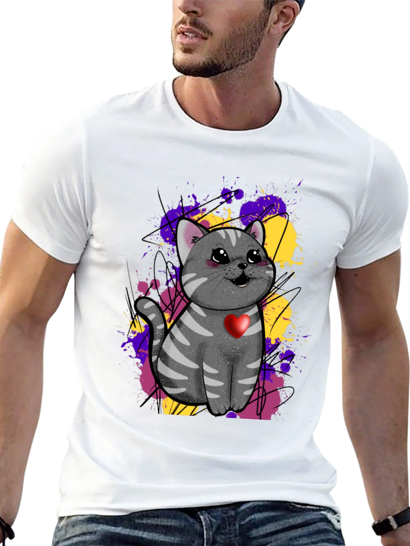 Cat With Heart T-Shirt