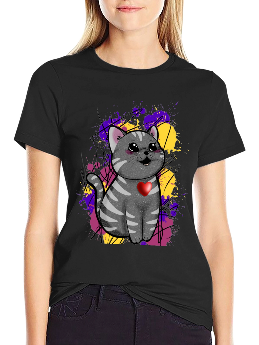 Cat With Heart T-Shirt