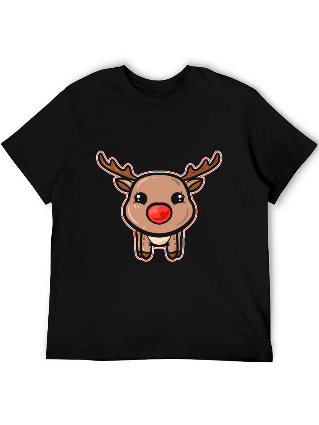 Cute Reindeer Graphic T-Shirt - Festive Holiday Style