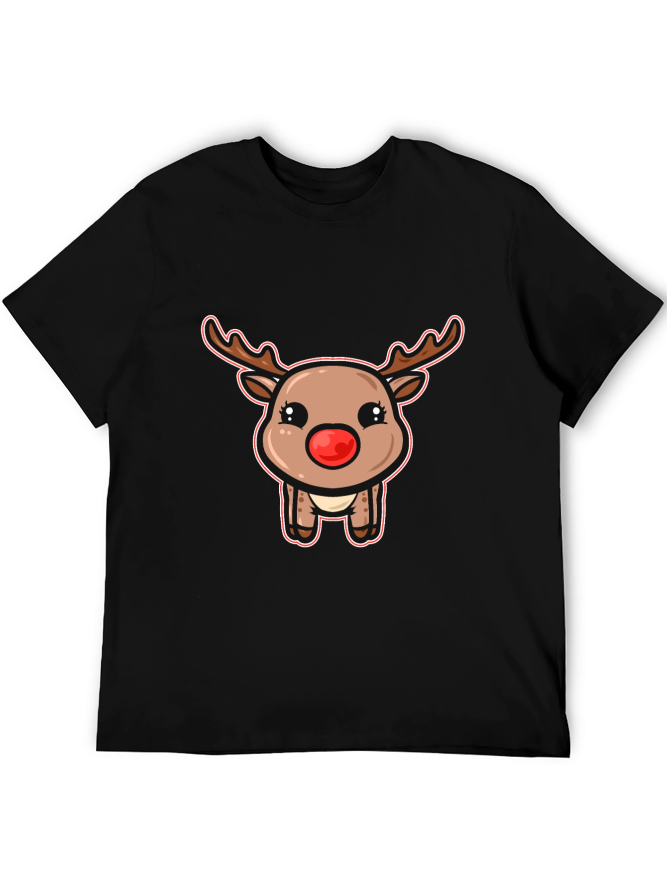 Cute Reindeer Graphic T-Shirt - Festive Holiday Style