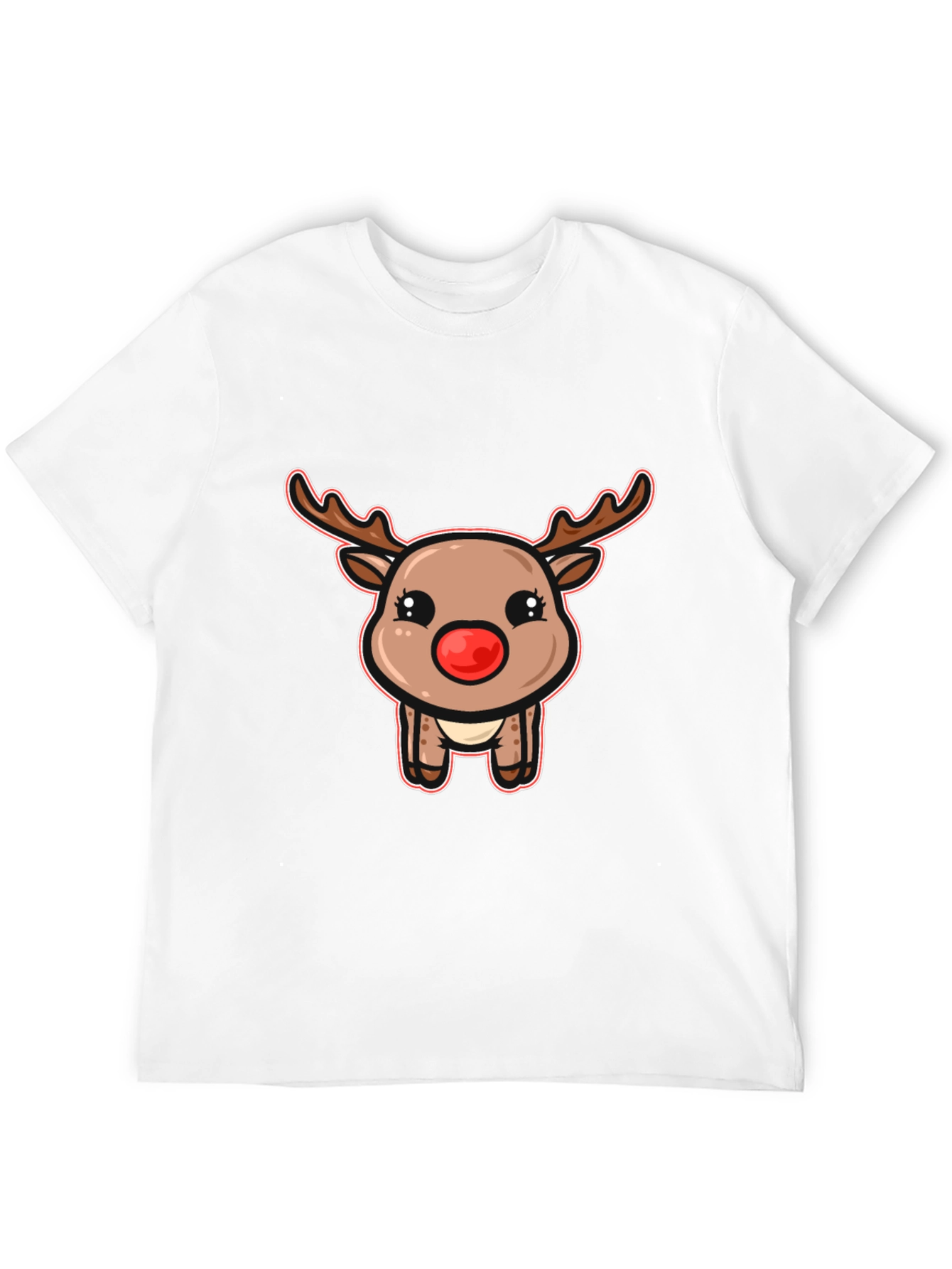 Cute Reindeer Graphic T-Shirt - Festive Holiday Style