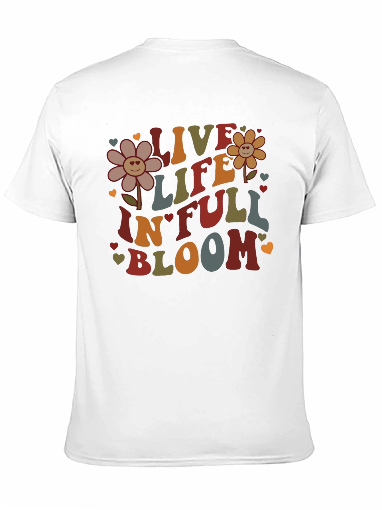 Live Life In Full Bloom Black Graphic Tee