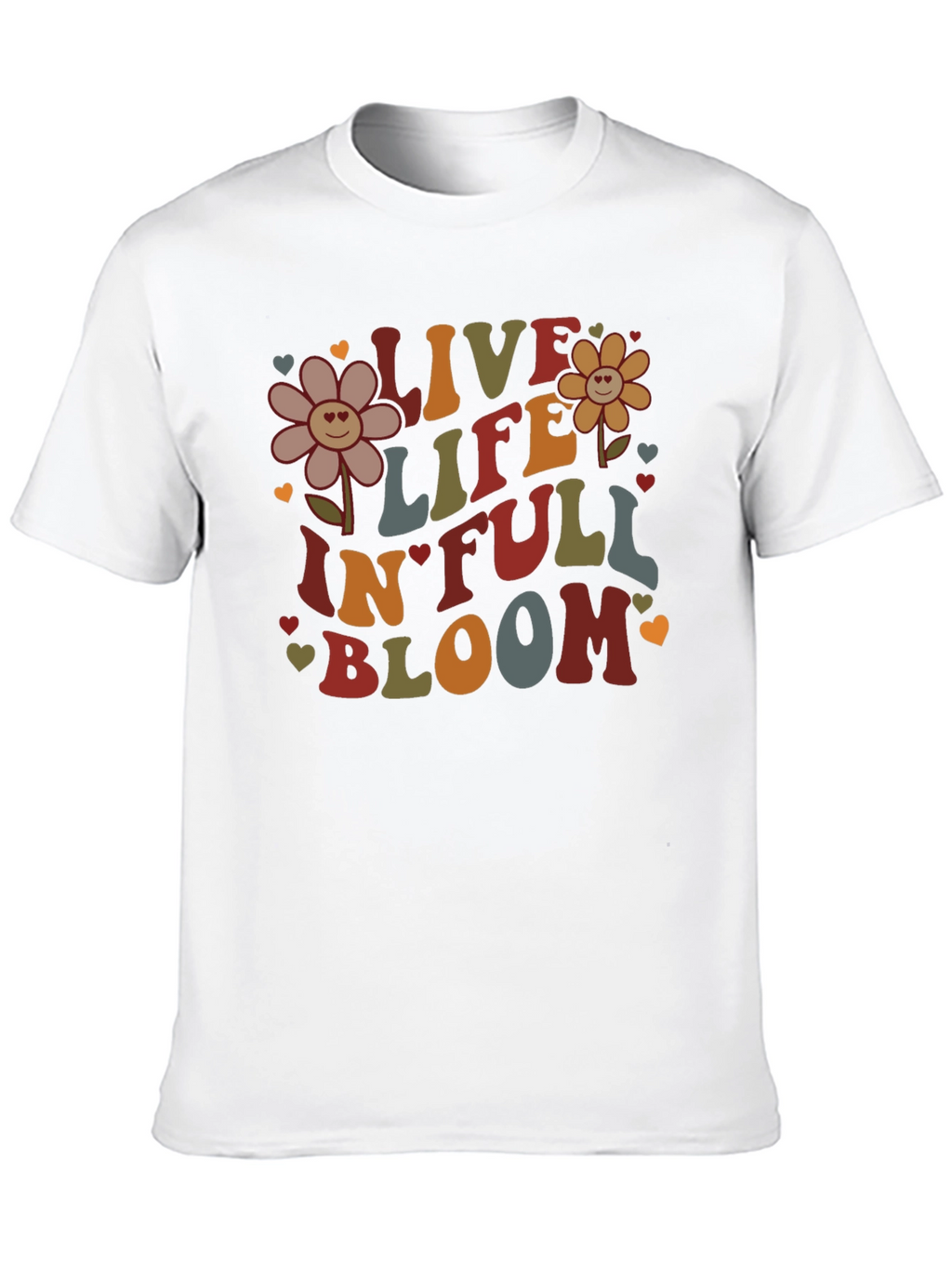 Live Life In Full Bloom Black Graphic Tee