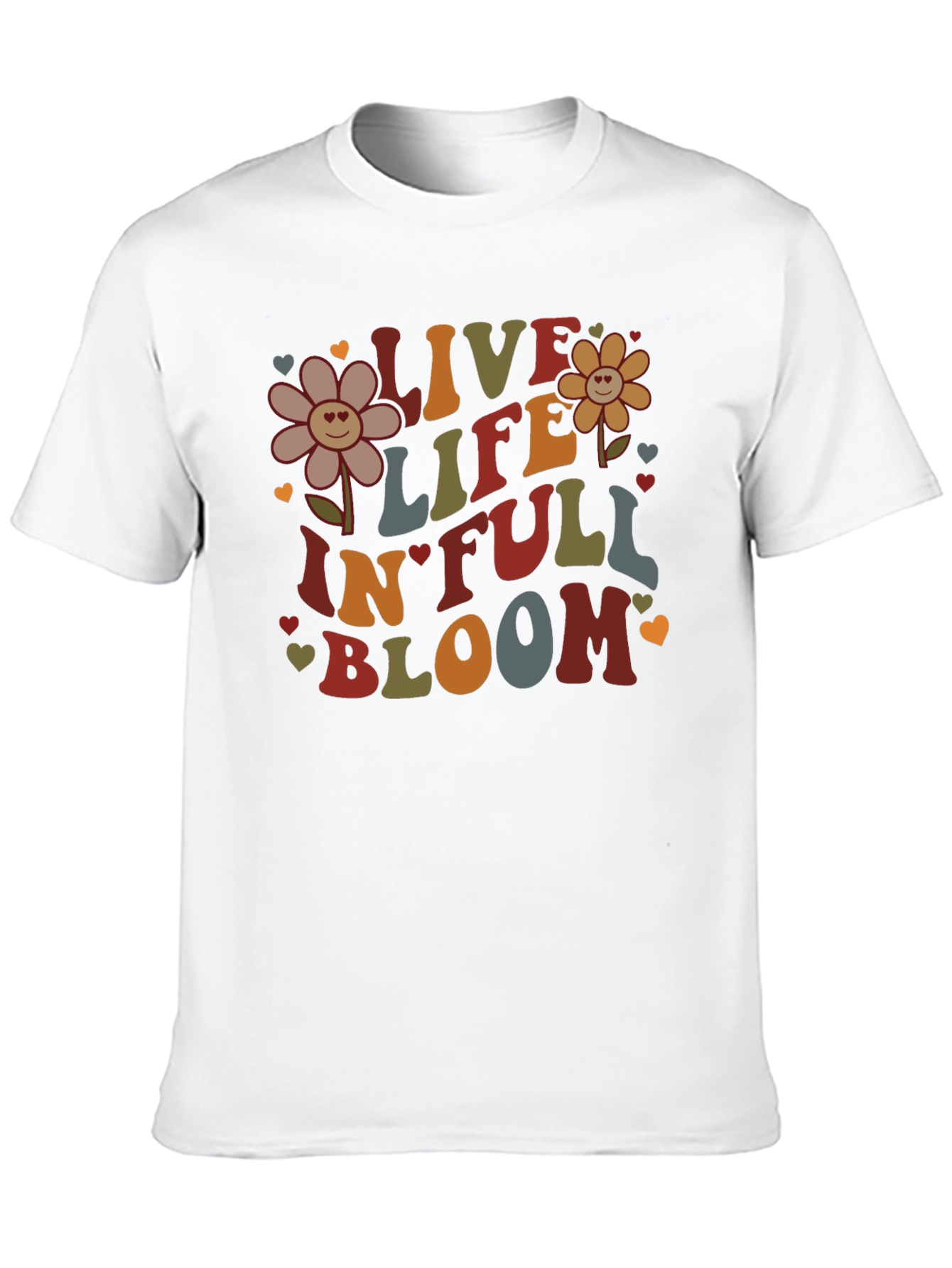 Live Life In Full Bloom Black Graphic Tee