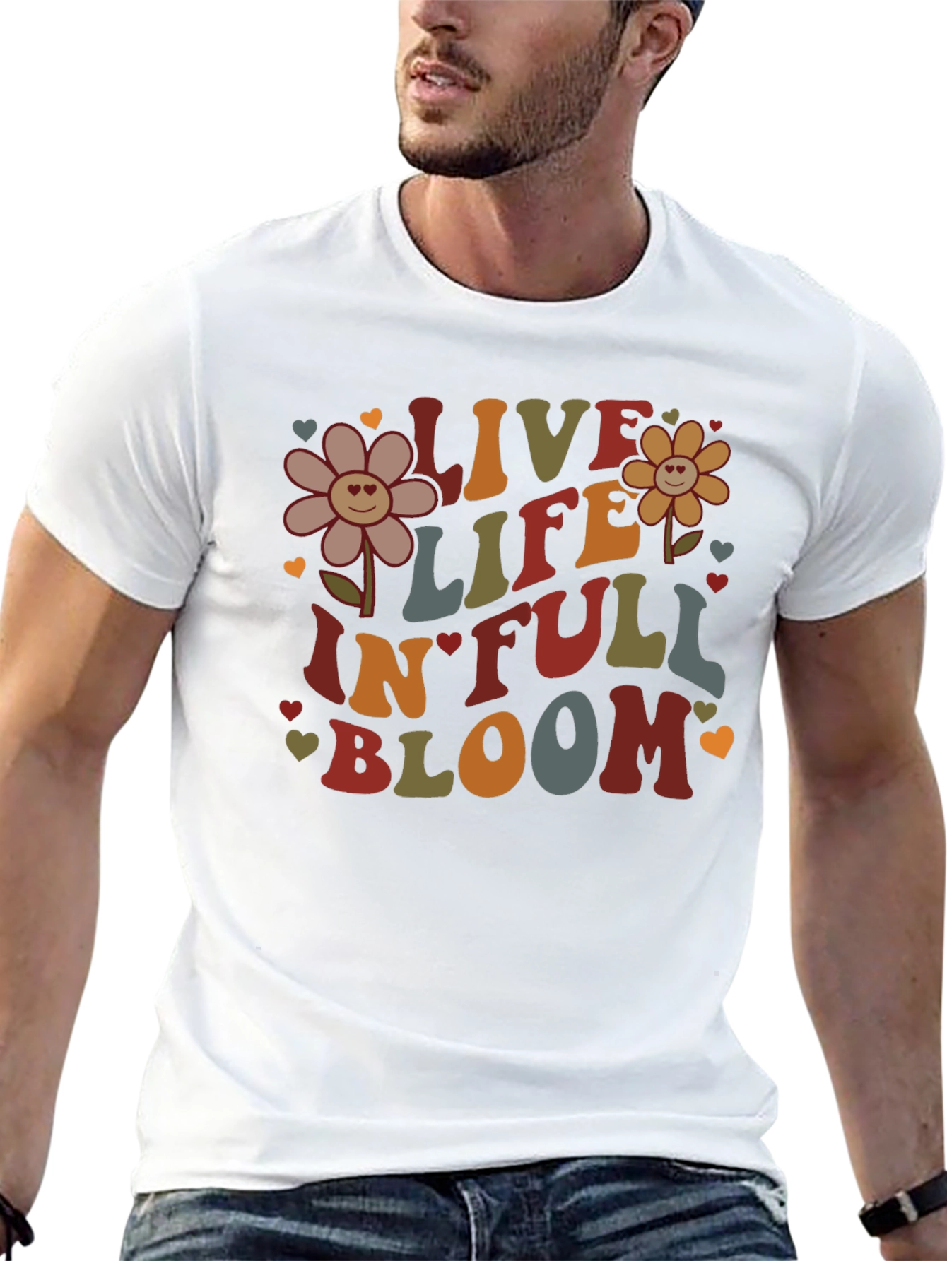 Live Life In Full Bloom Black Graphic Tee