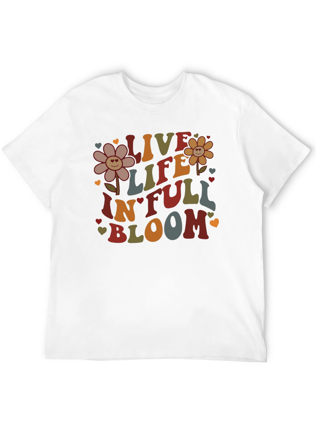 Live Life In Full Bloom Black Graphic Tee