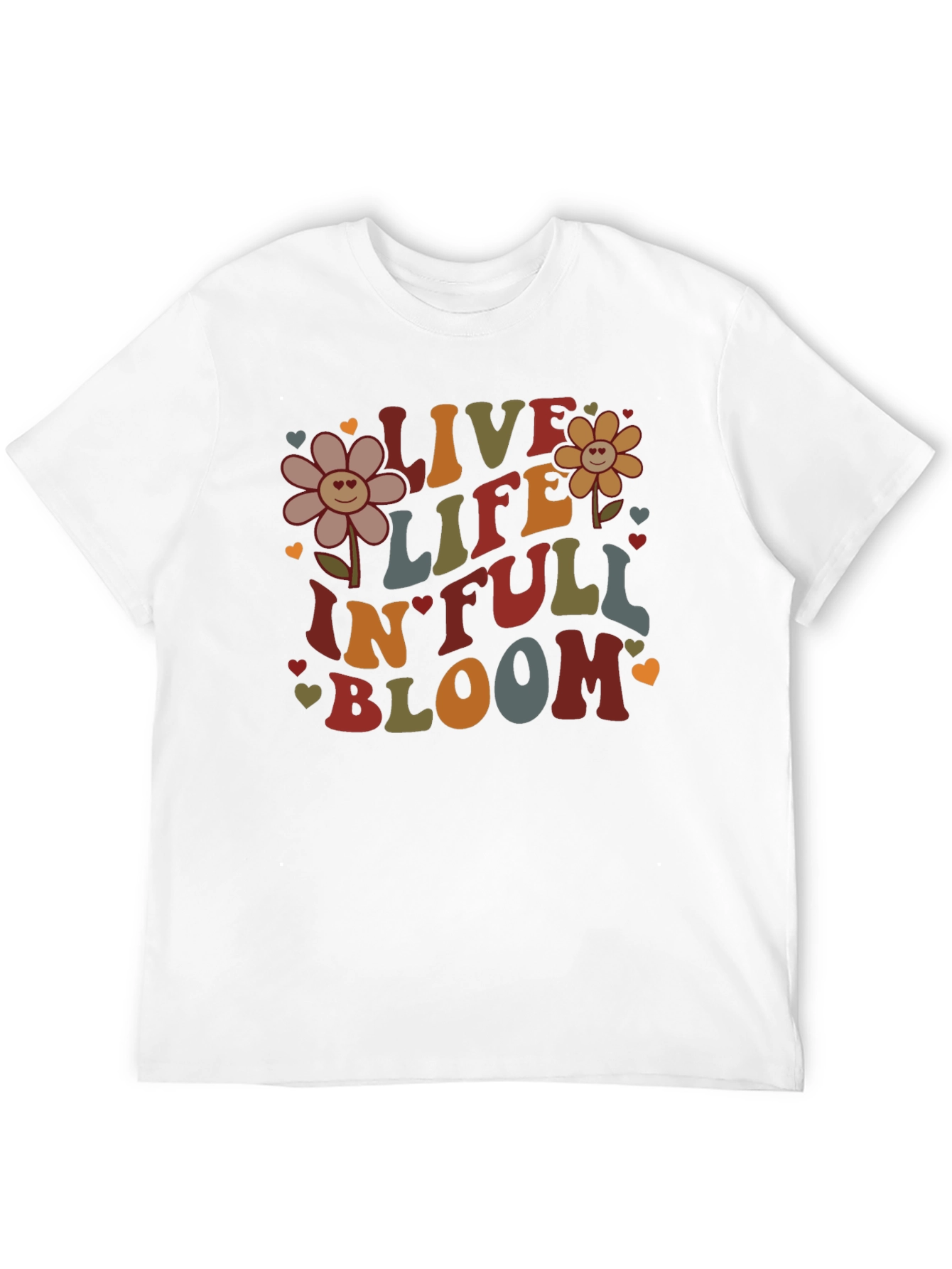 Live Life In Full Bloom Black Graphic Tee