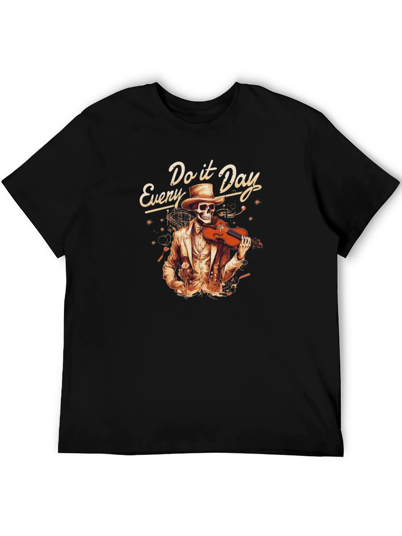 Every Day Do It Skeleton Violin T-Shirt