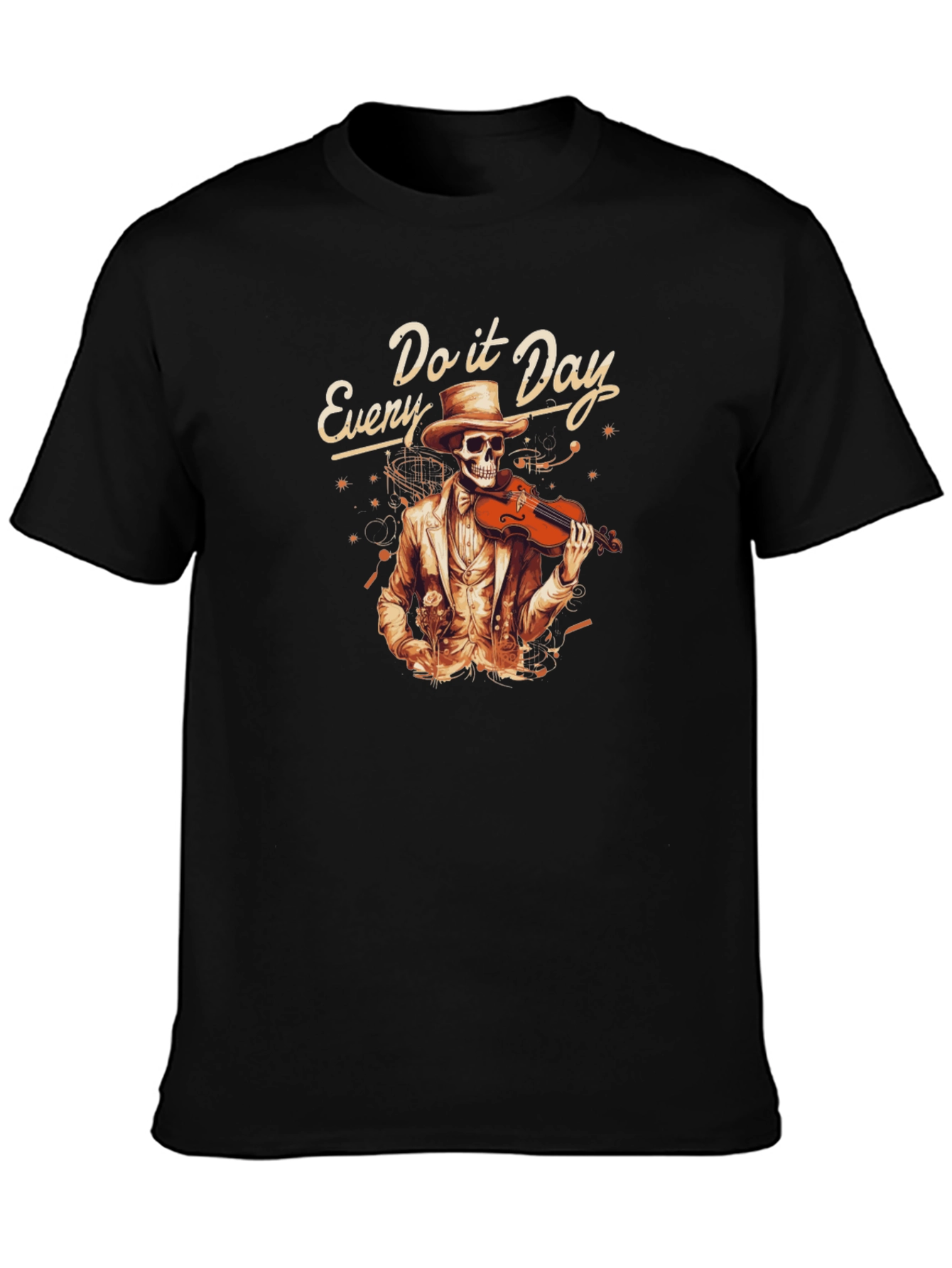 Every Day Do It Skeleton Violin T-Shirt