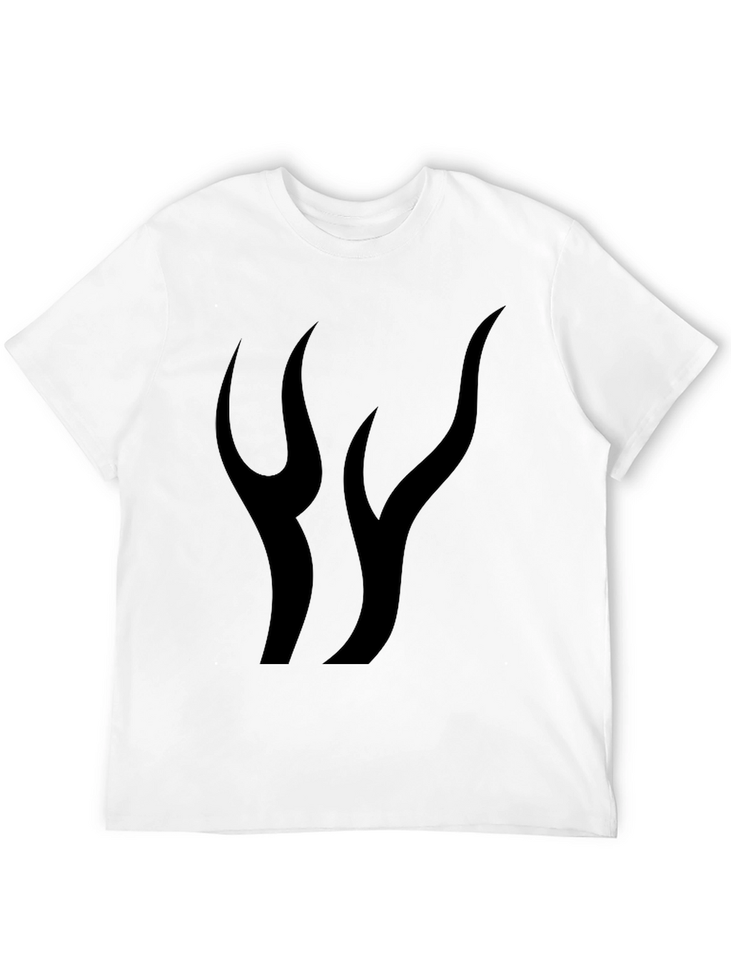 Mens Black Graphic Tee - Abstract Flame Design