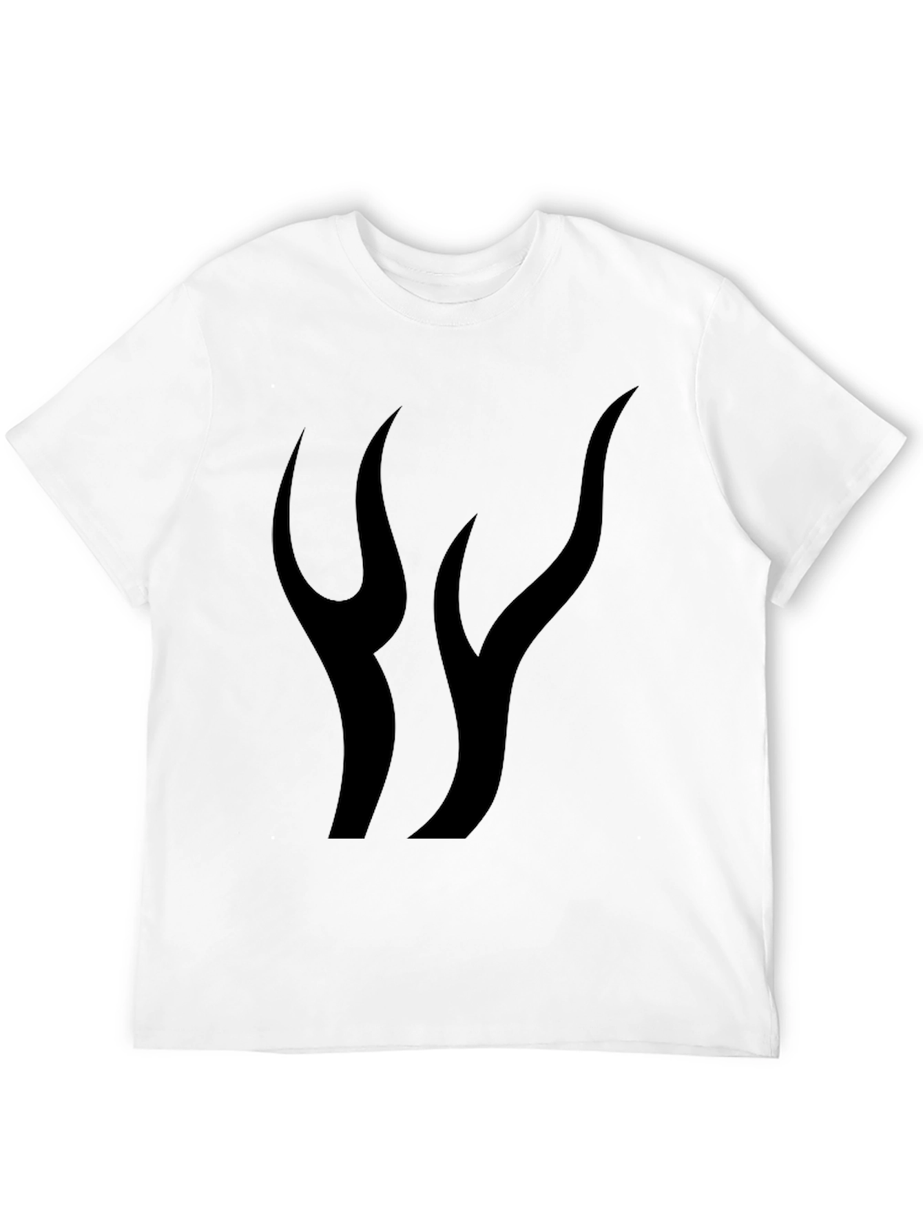 Mens Black Graphic Tee - Abstract Flame Design