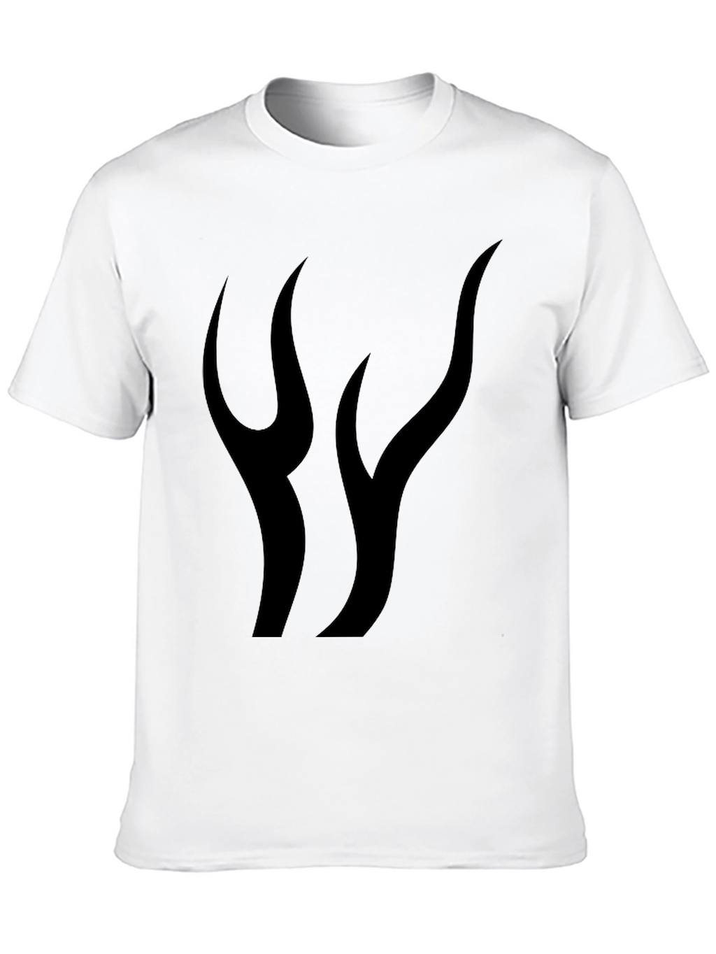 Mens Black Graphic Tee - Abstract Flame Design