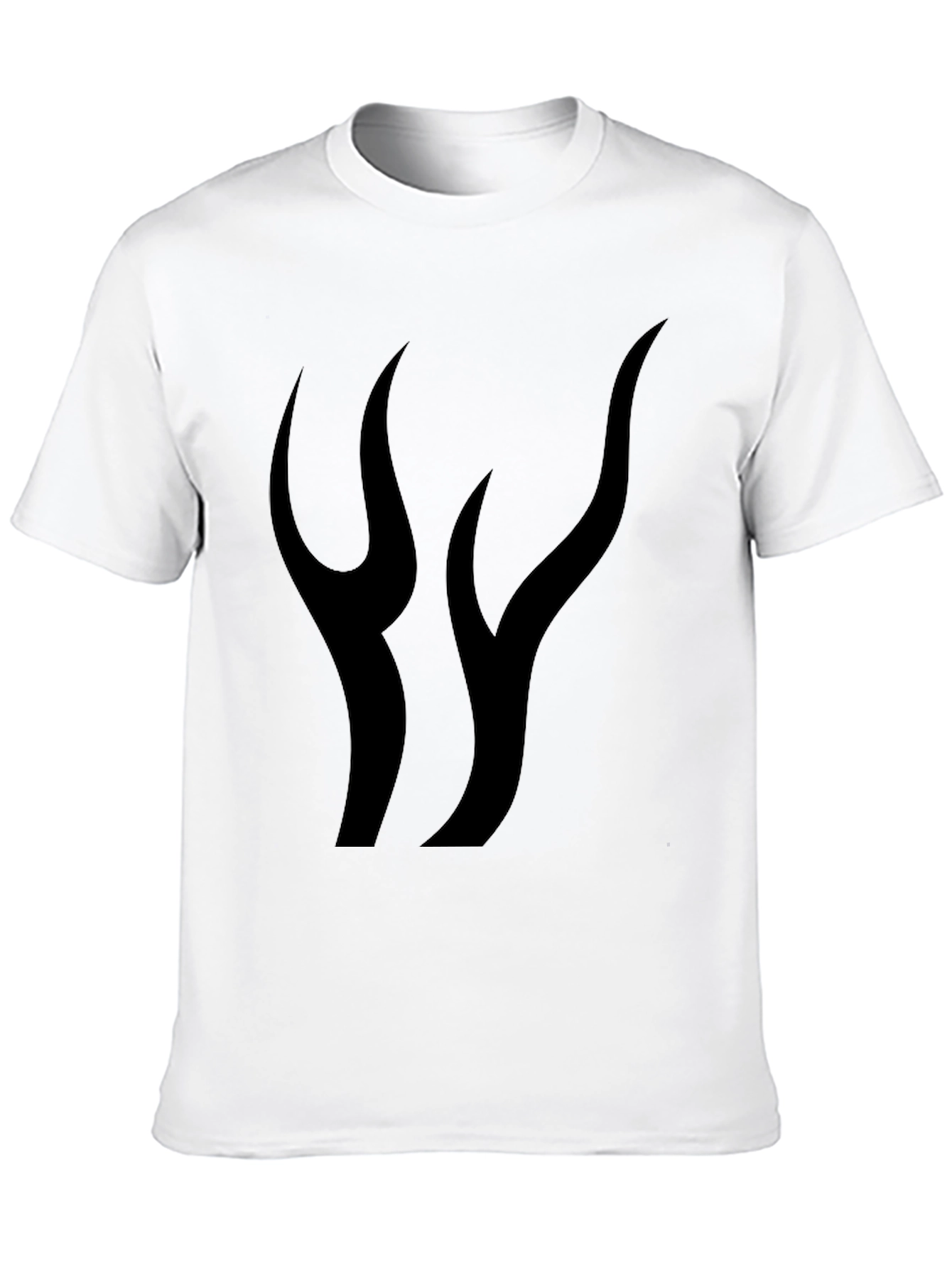 Mens Black Graphic Tee - Abstract Flame Design