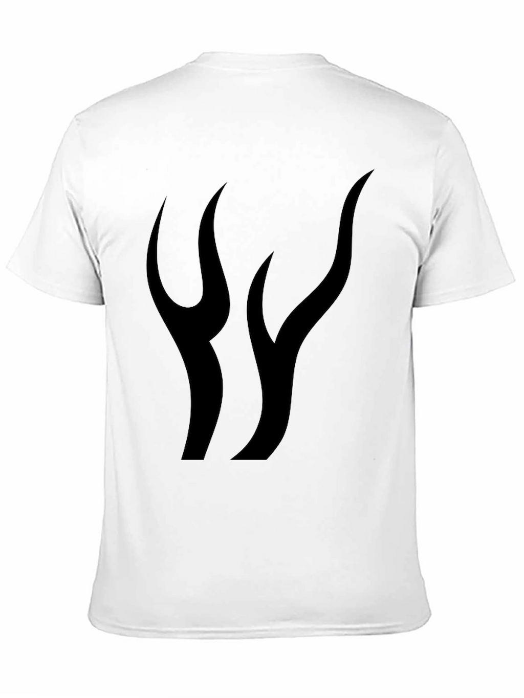 Mens Black Graphic Tee - Abstract Flame Design