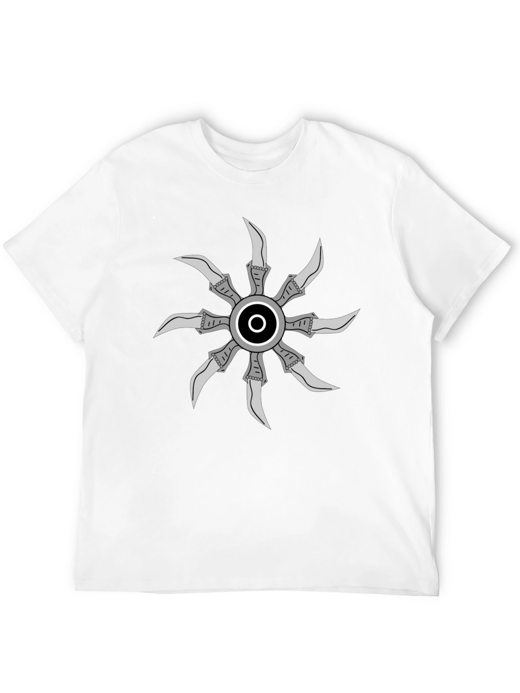 Graphic Tee with Unique Circular Blade Design