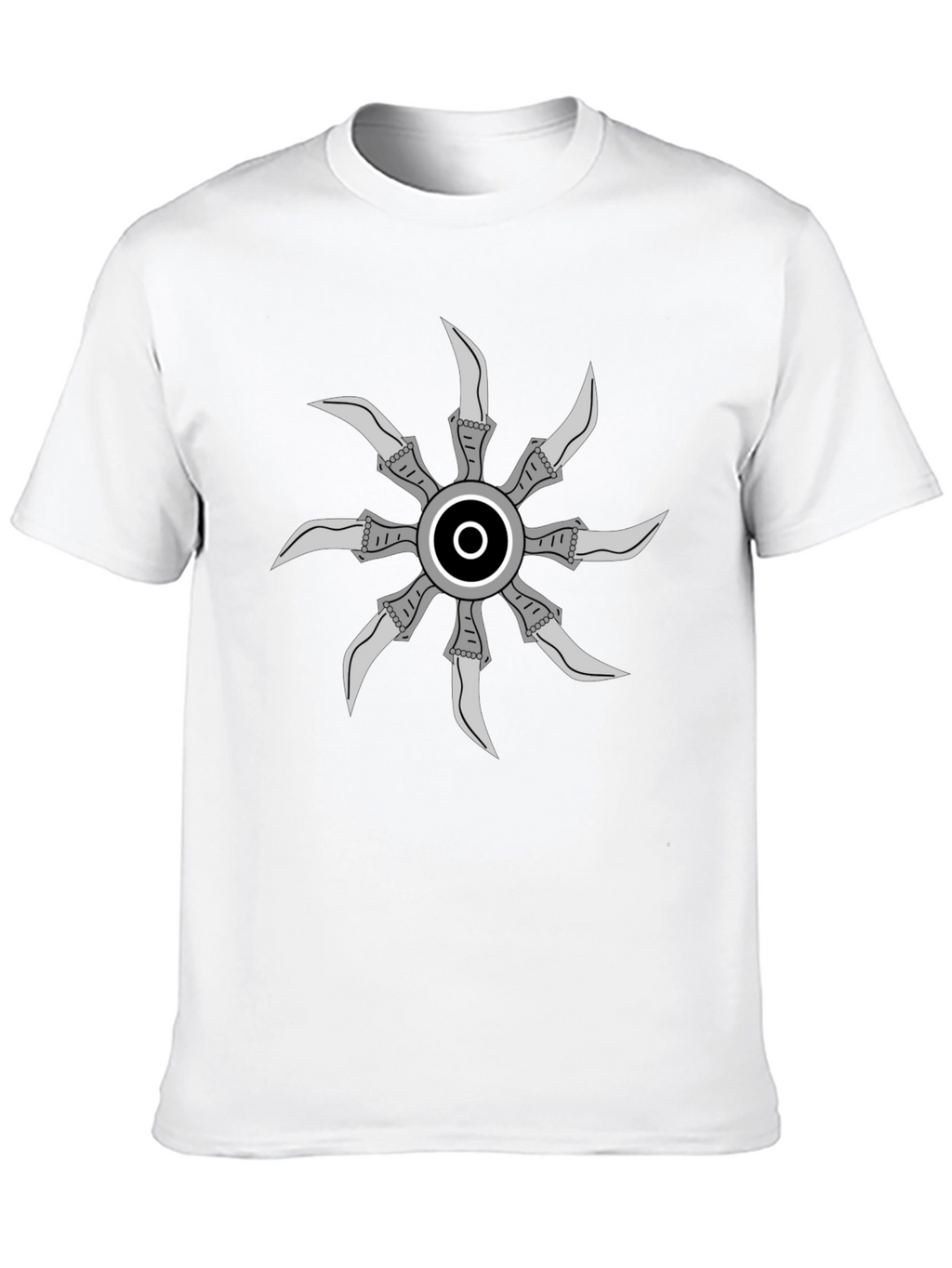 Graphic Tee with Unique Circular Blade Design