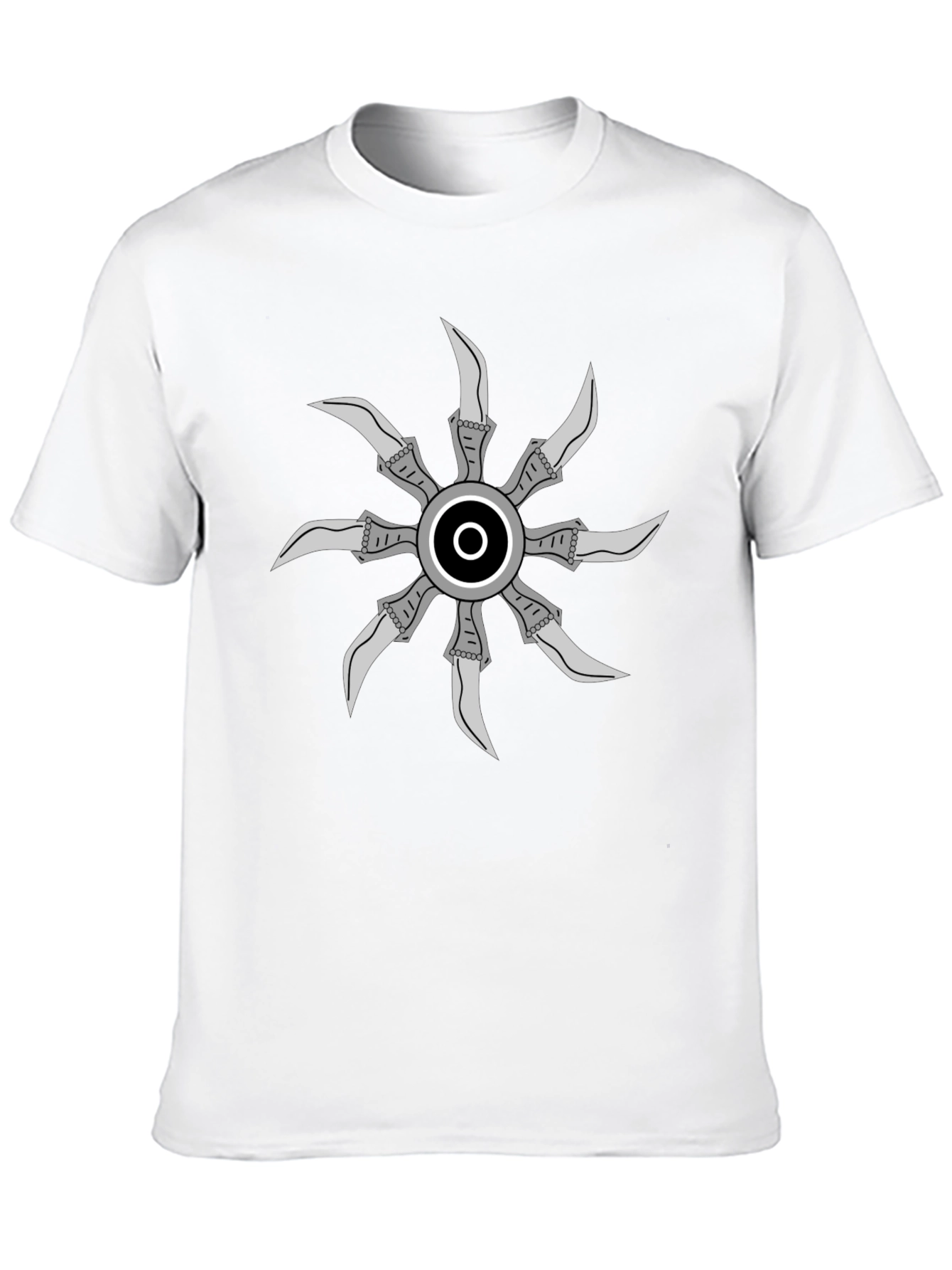 Graphic Tee with Unique Circular Blade Design