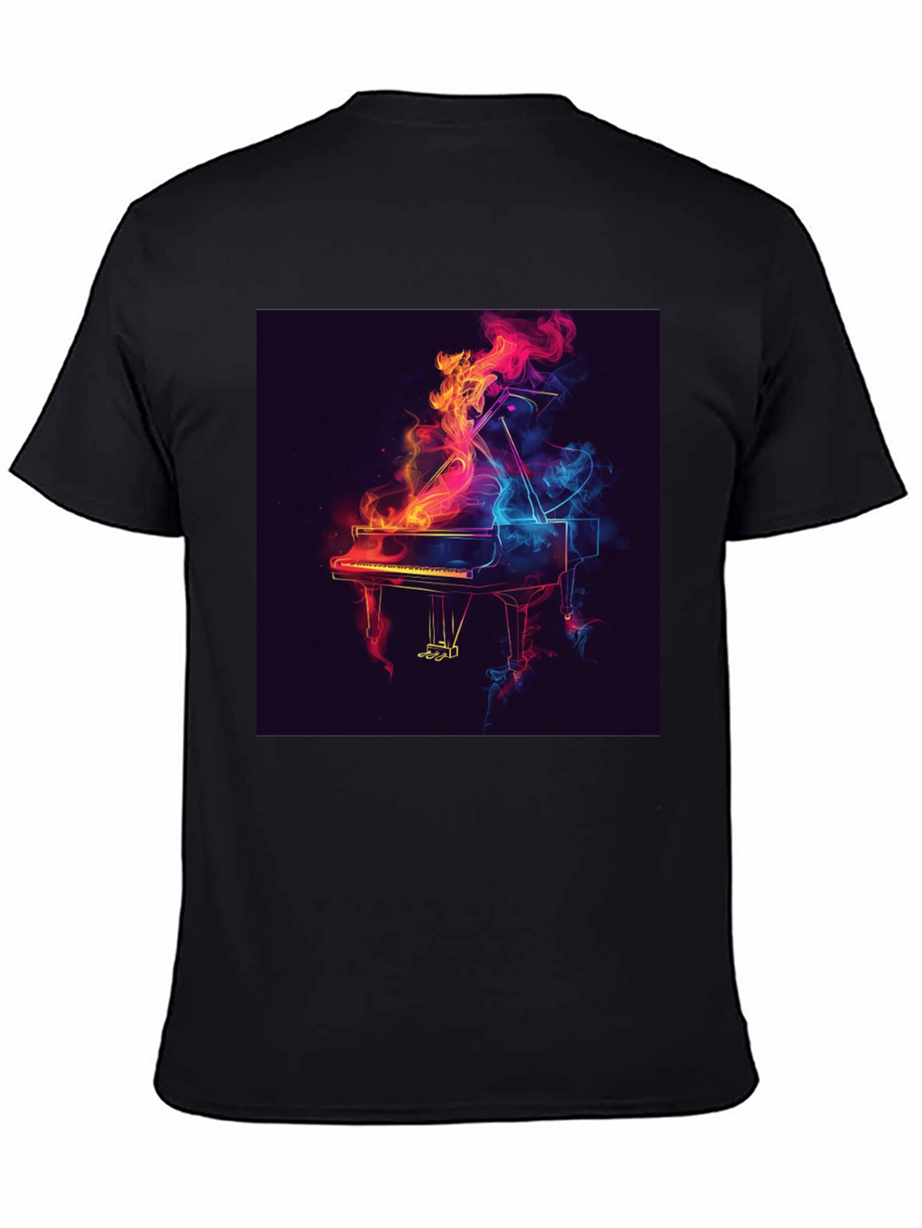 Piano Flame Graphic Tee - Black