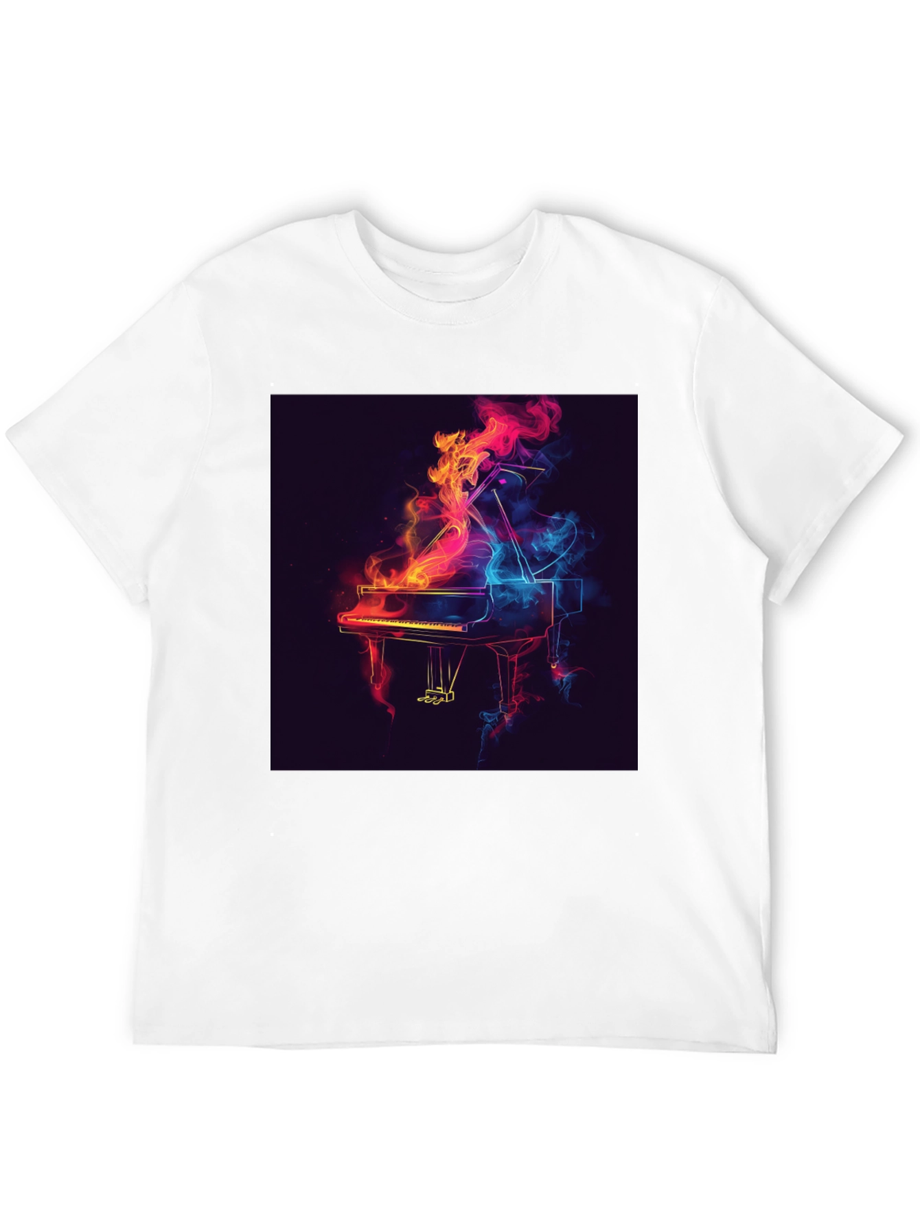 Piano Flame Graphic Tee - Black