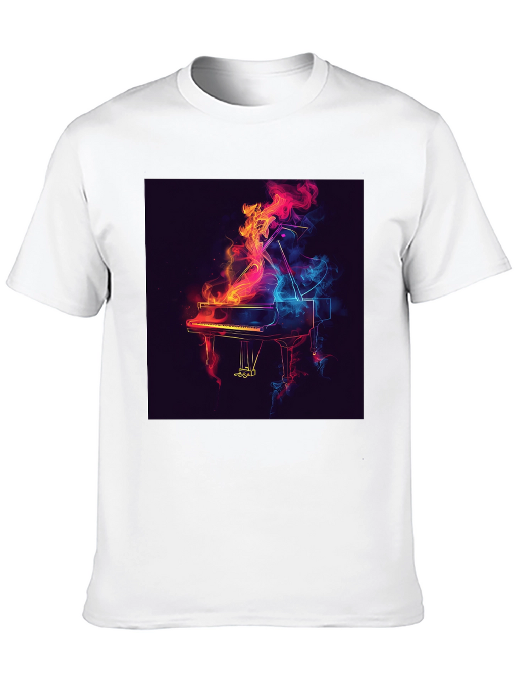 Piano Flame Graphic Tee - Black