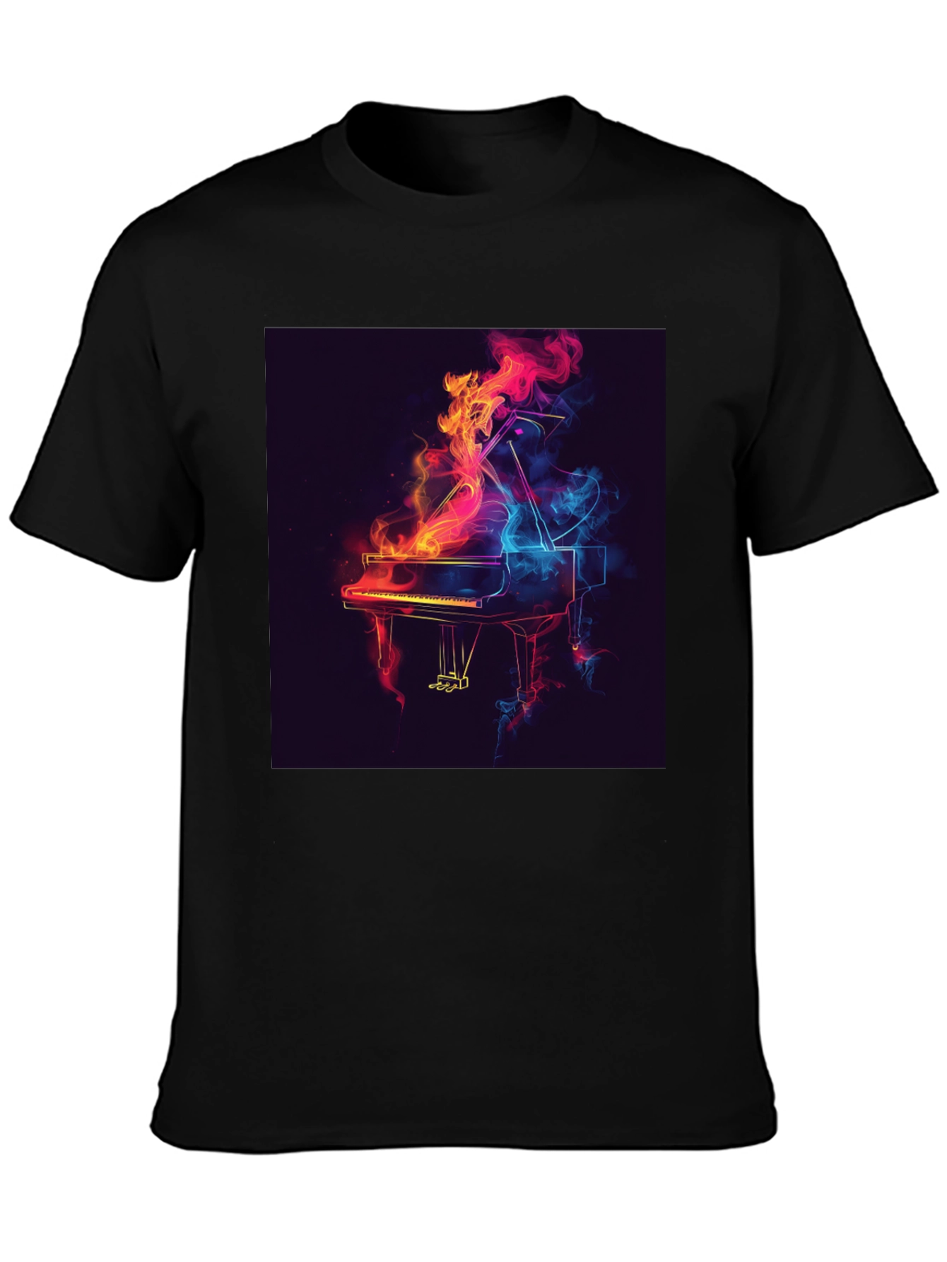 Piano Flame Graphic Tee - Black