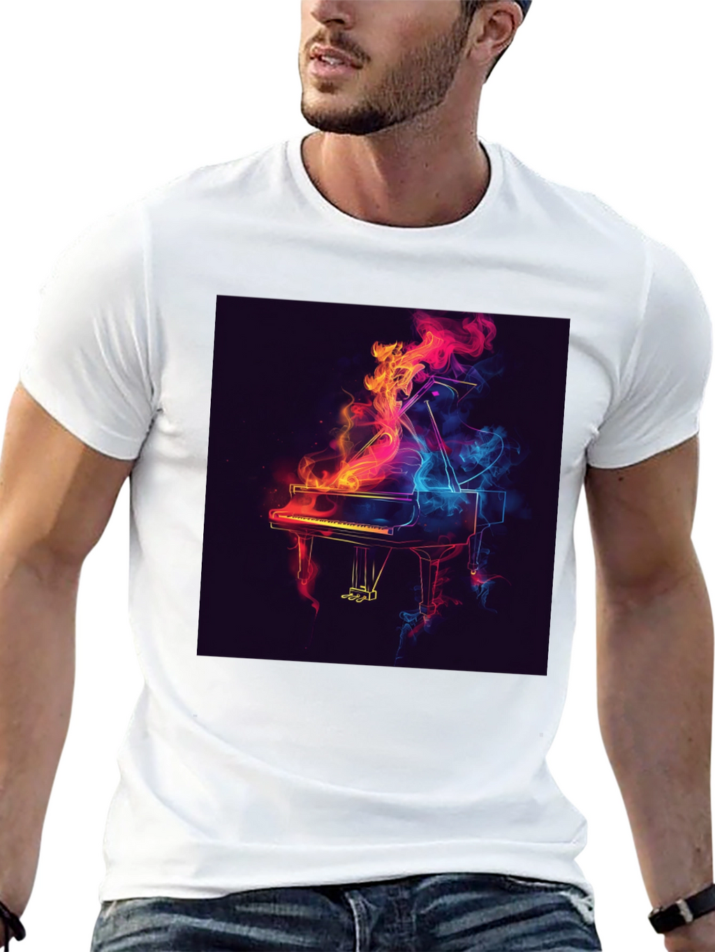 Piano Flame Graphic Tee - Black