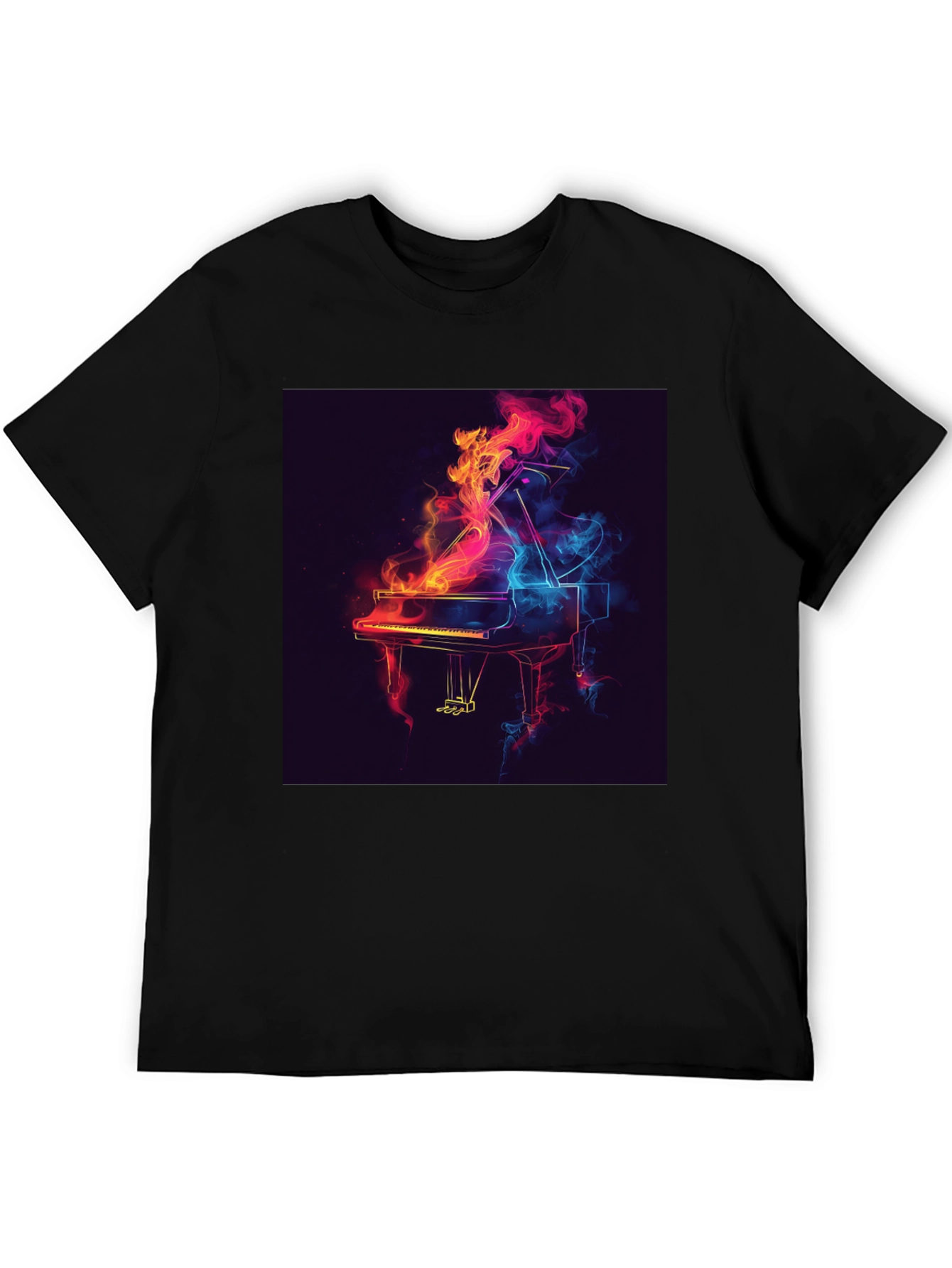 Piano Flame Graphic Tee - Black