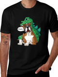 Dog in Dinosaur Costume T-Shirt - Rawr!
