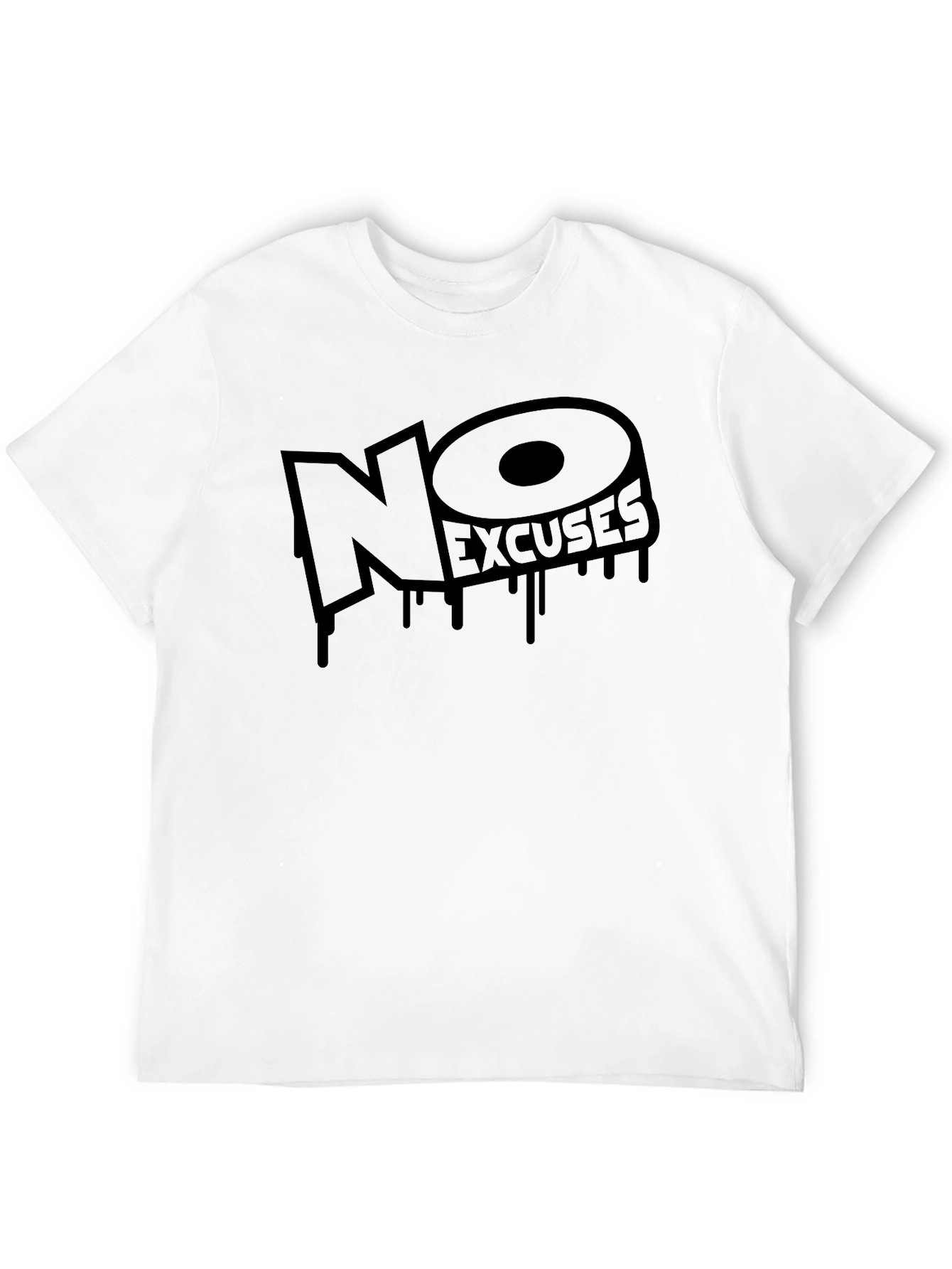 No Excuses Graphic Print Black T-Shirt