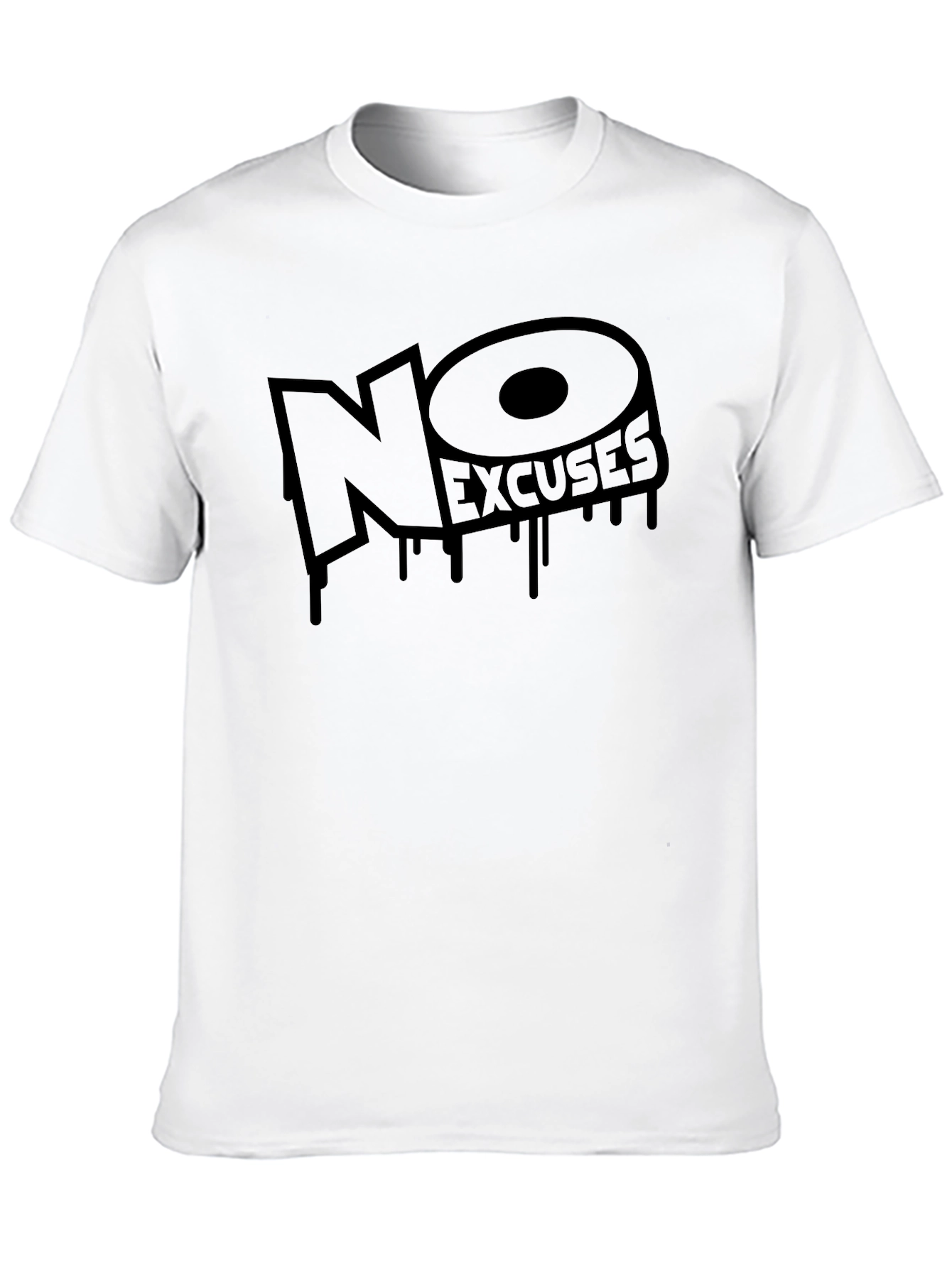 No Excuses Graphic Print Black T-Shirt