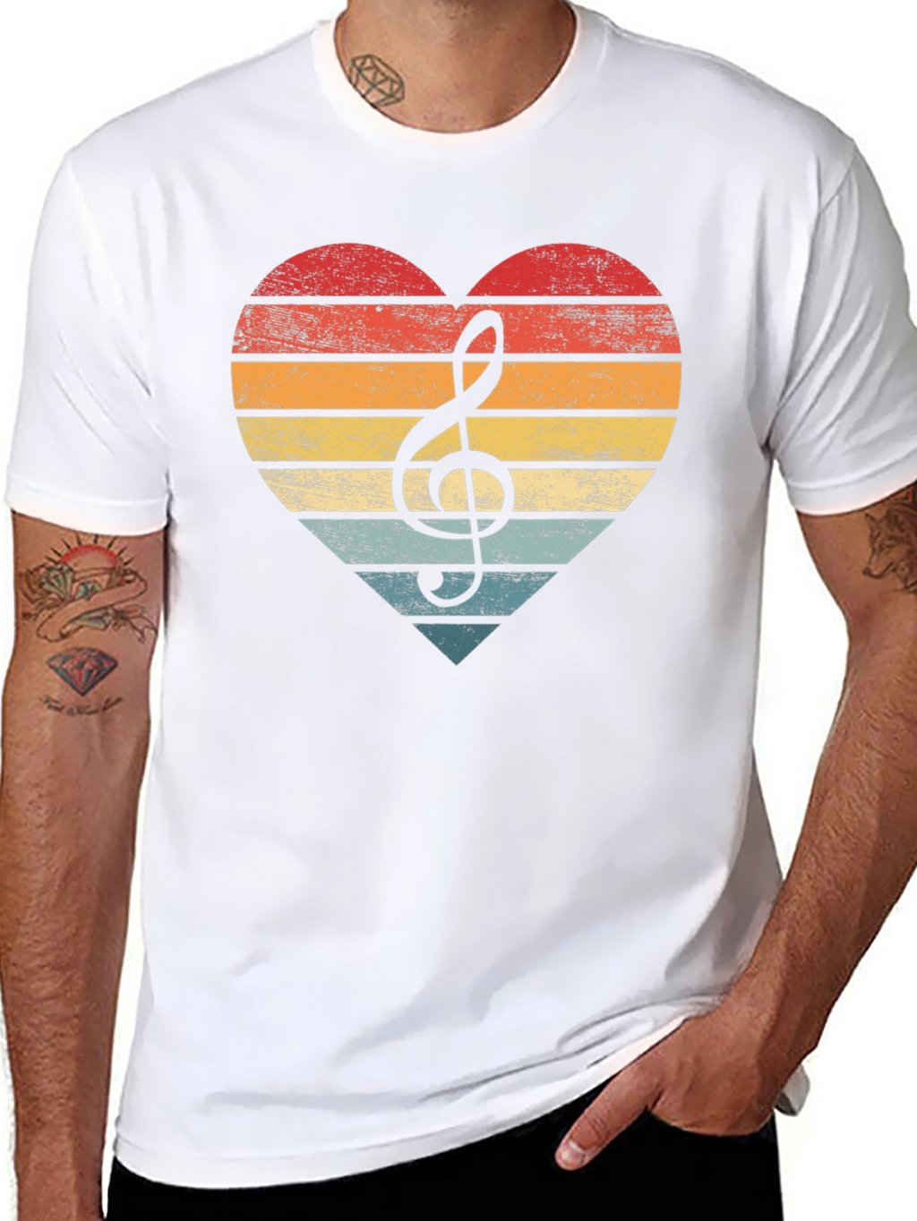 Retro Music Heart T-Shirt