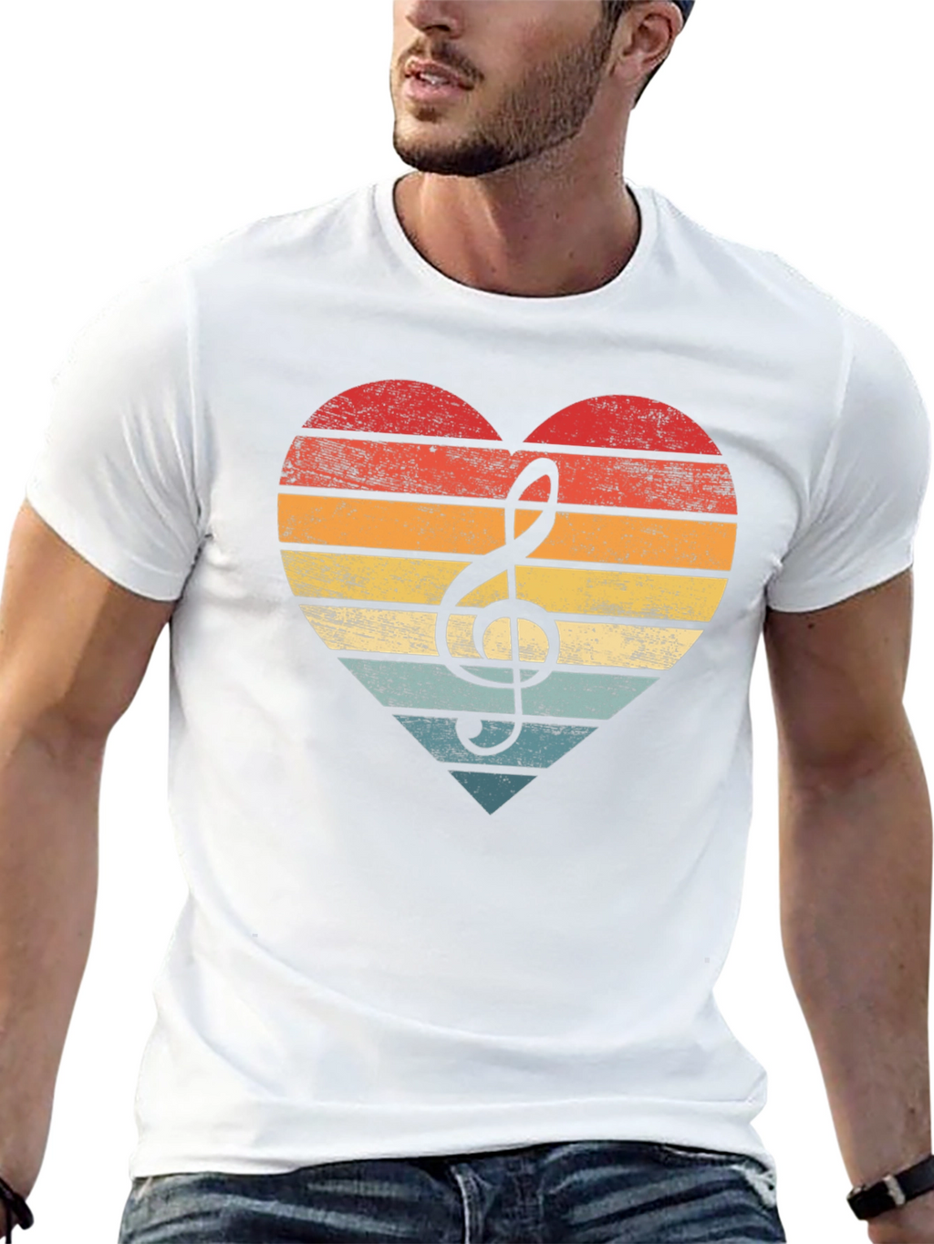 Retro Music Heart T-Shirt