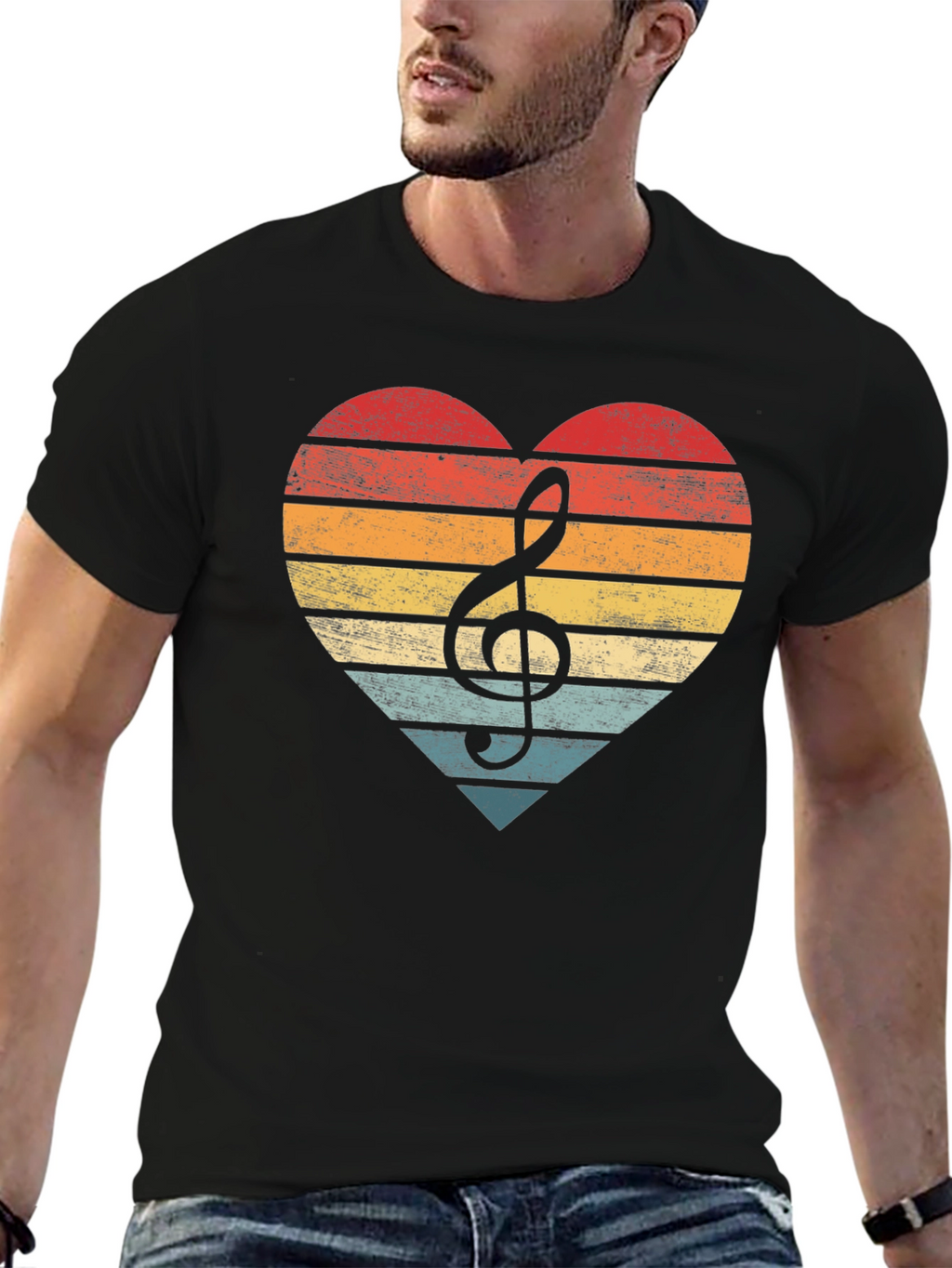Retro Music Heart T-Shirt