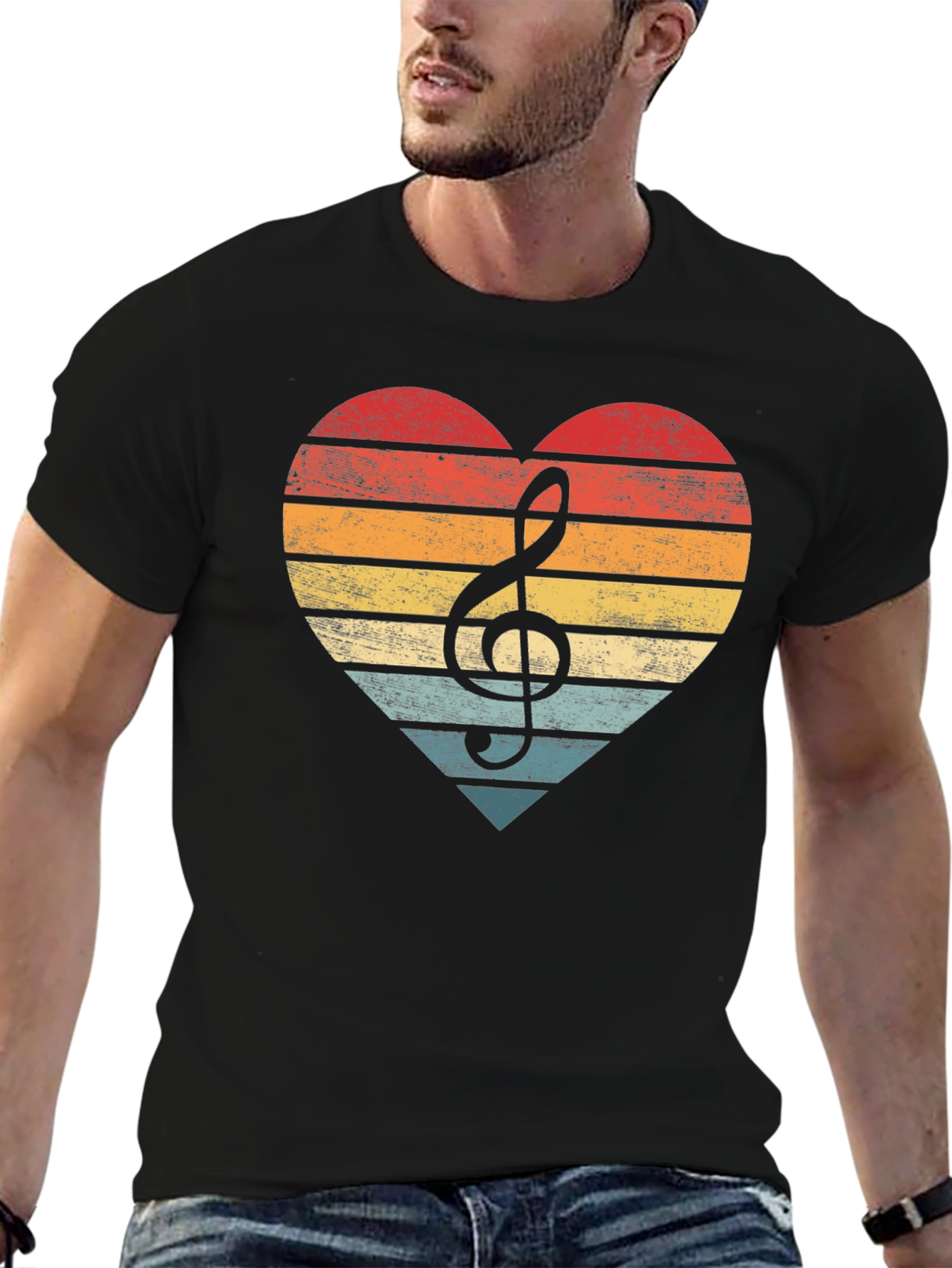 Retro Music Heart T-Shirt