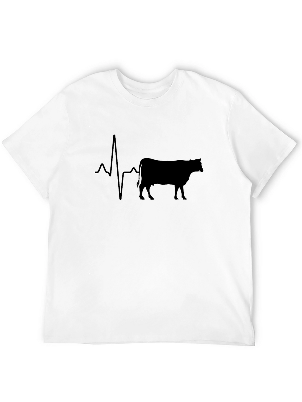 Cow Heartbeat T-Shirt - Black Graphic Tee