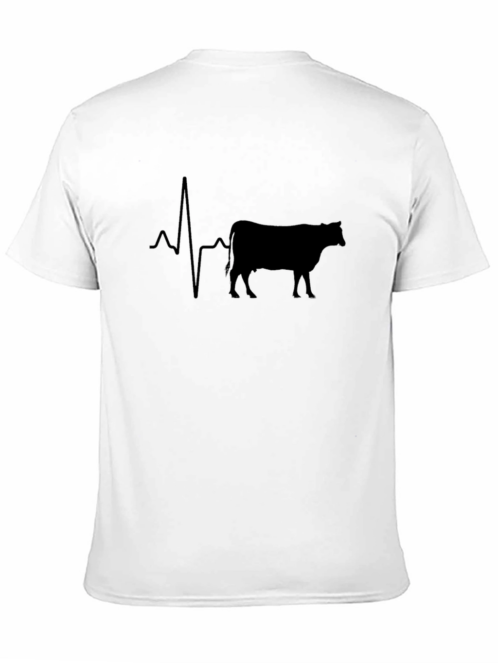 Cow Heartbeat T-Shirt - Black Graphic Tee