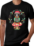 Holiday Dog on Mushroom Graphic Tee