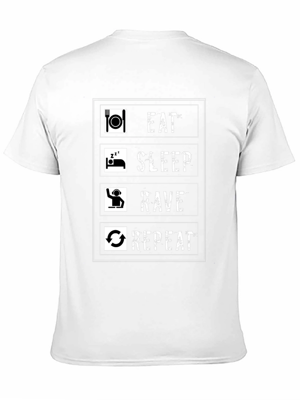 Eat Sleep Rave Repeat Graphic Tee - Black