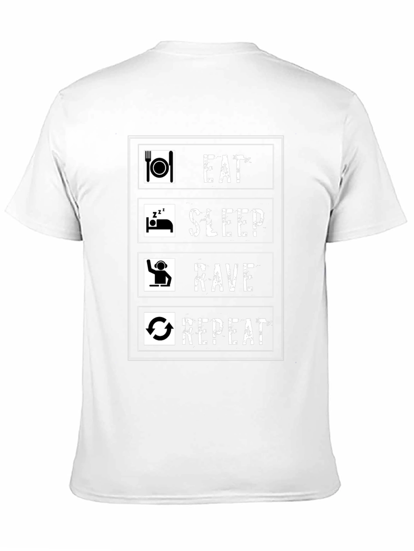 Eat Sleep Rave Repeat Graphic Tee - Black